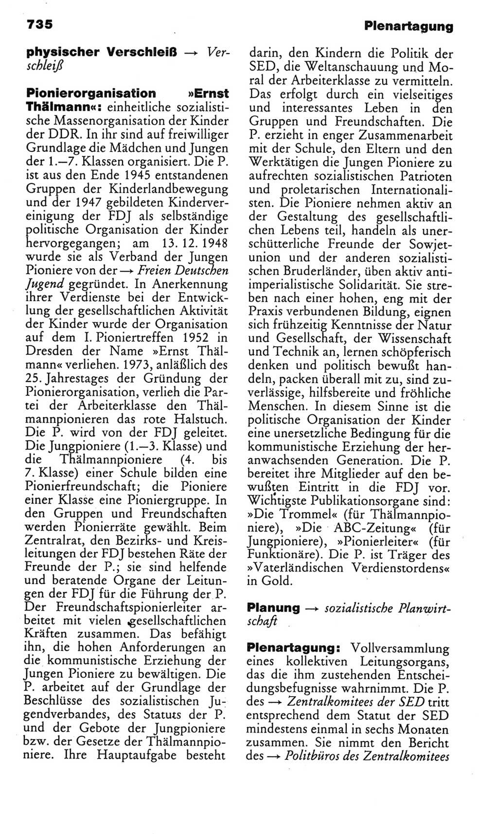 Kleines politisches Wörterbuch [Deutsche Demokratische Republik (DDR)] 1985, Seite 735 (Kl. pol. Wb. DDR 1985, S. 735)