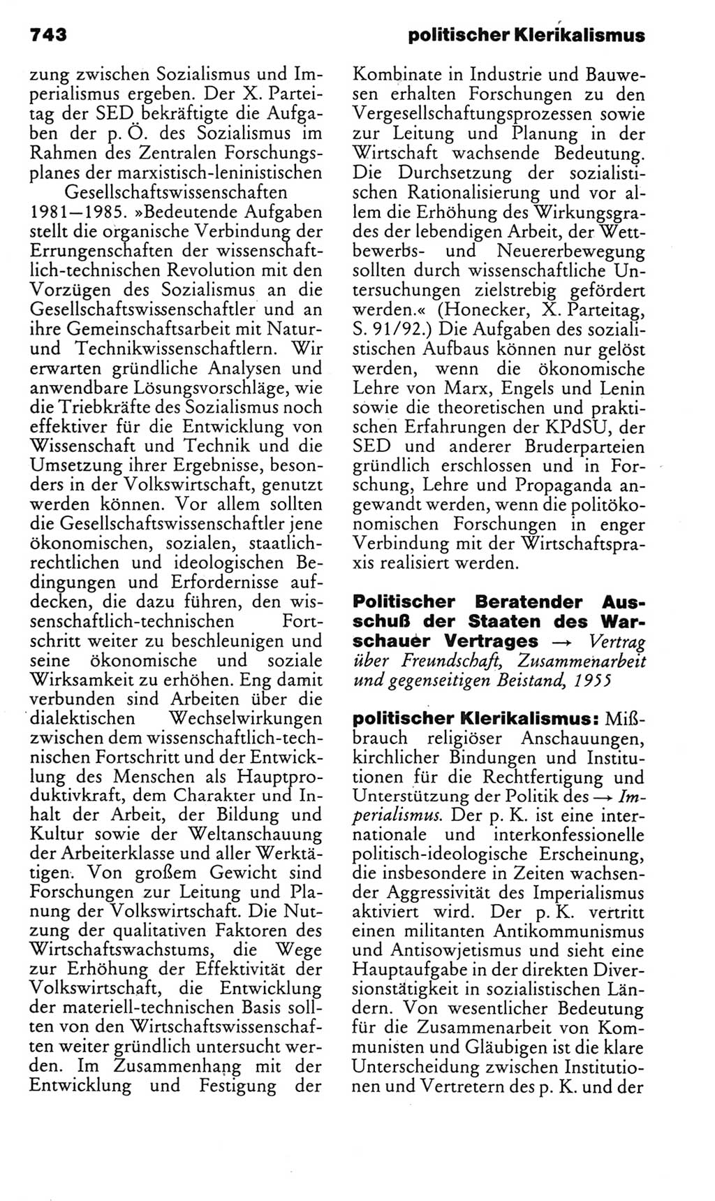 Kleines politisches Wörterbuch [Deutsche Demokratische Republik (DDR)] 1985, Seite 743 (Kl. pol. Wb. DDR 1985, S. 743)
