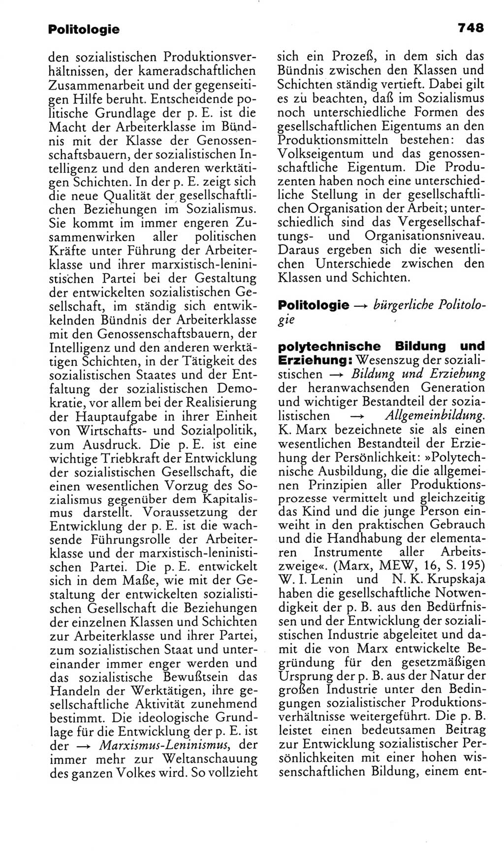 Kleines politisches Wörterbuch [Deutsche Demokratische Republik (DDR)] 1985, Seite 748 (Kl. pol. Wb. DDR 1985, S. 748)