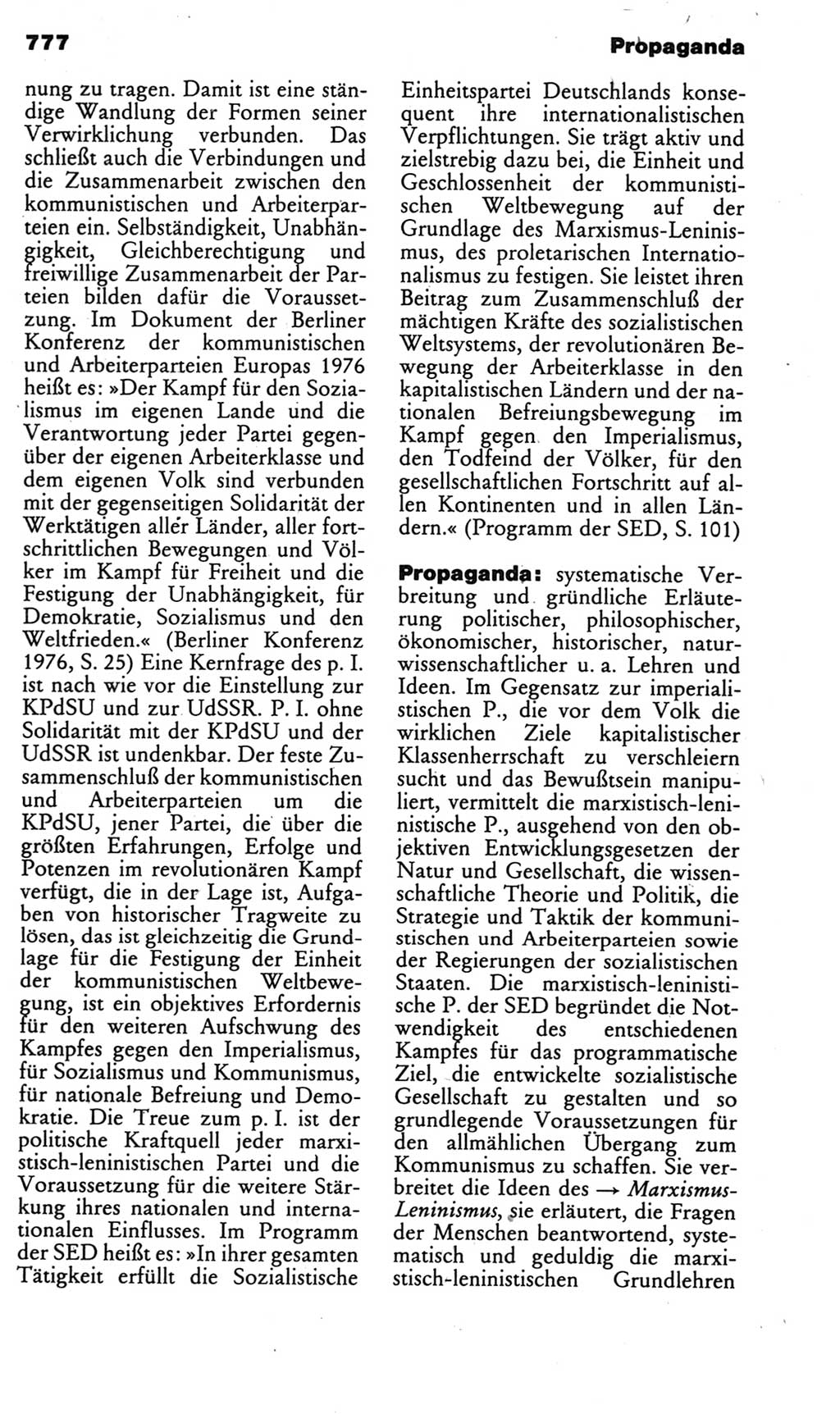 Kleines politisches Wörterbuch [Deutsche Demokratische Republik (DDR)] 1985, Seite 777 (Kl. pol. Wb. DDR 1985, S. 777)