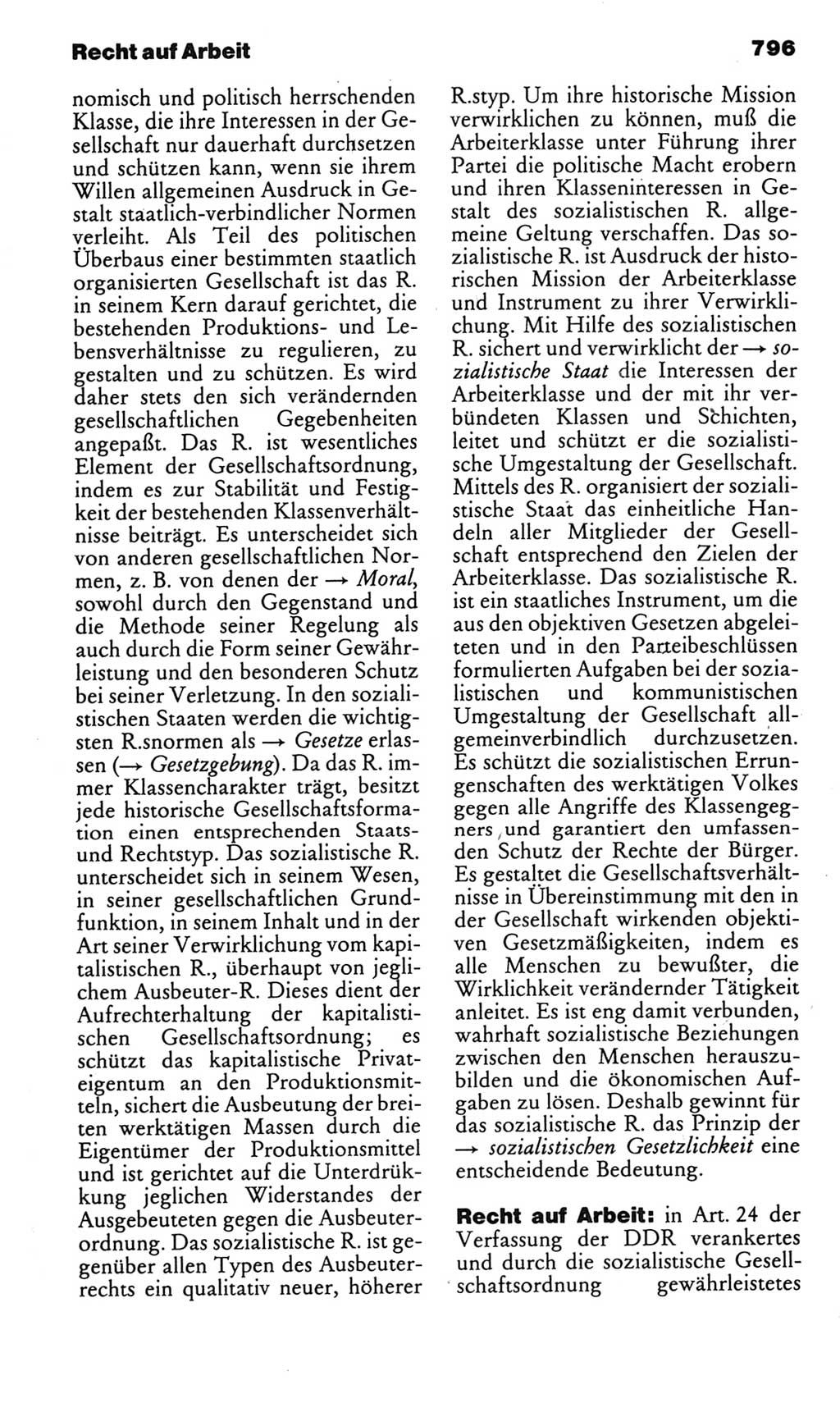 Kleines politisches Wörterbuch [Deutsche Demokratische Republik (DDR)] 1985, Seite 796 (Kl. pol. Wb. DDR 1985, S. 796)