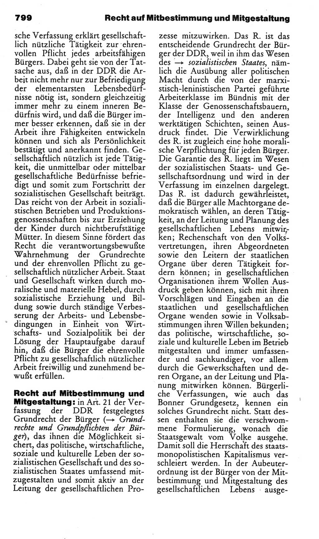 Kleines politisches Wörterbuch [Deutsche Demokratische Republik (DDR)] 1985, Seite 799 (Kl. pol. Wb. DDR 1985, S. 799)