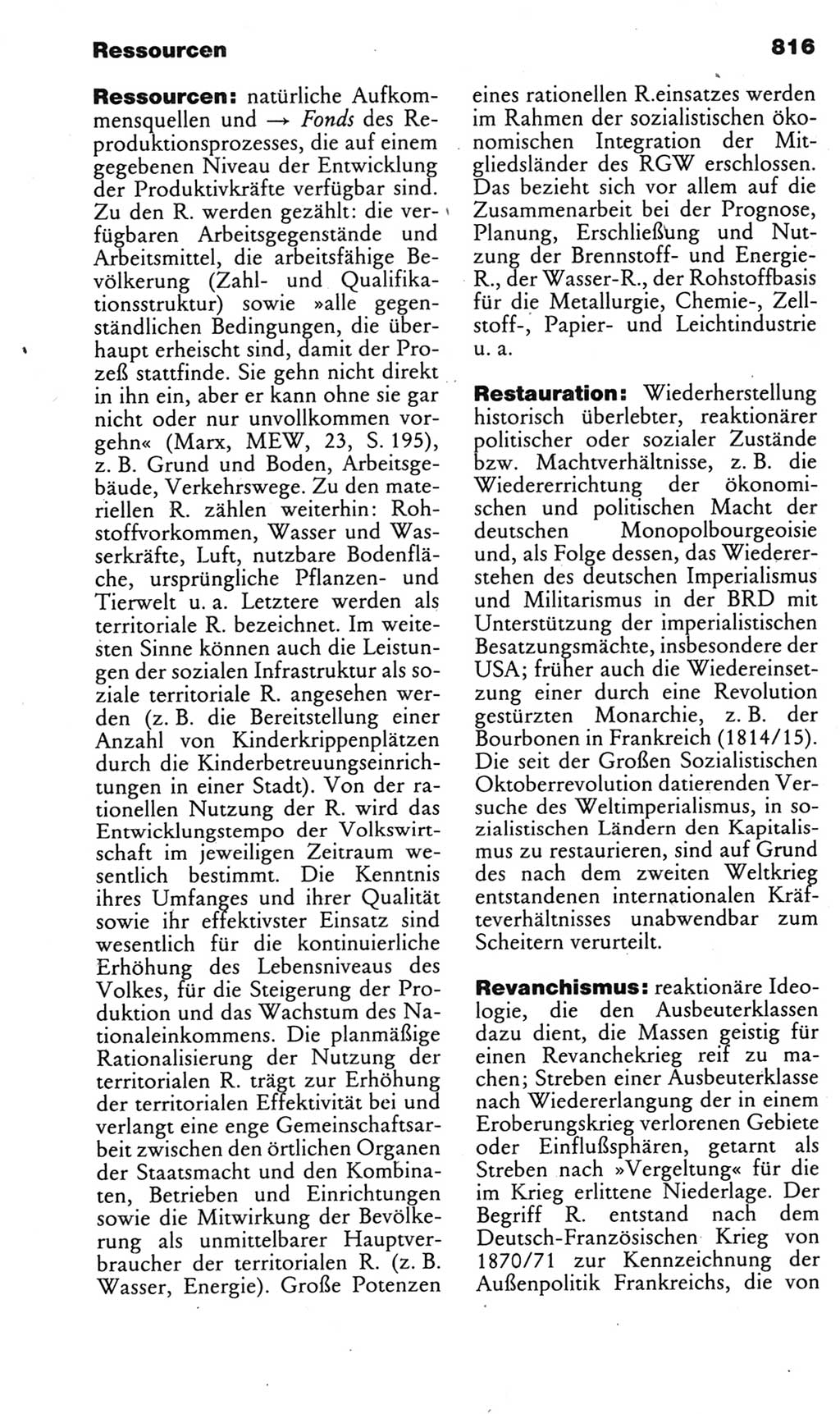Kleines politisches Wörterbuch [Deutsche Demokratische Republik (DDR)] 1985, Seite 816 (Kl. pol. Wb. DDR 1985, S. 816)