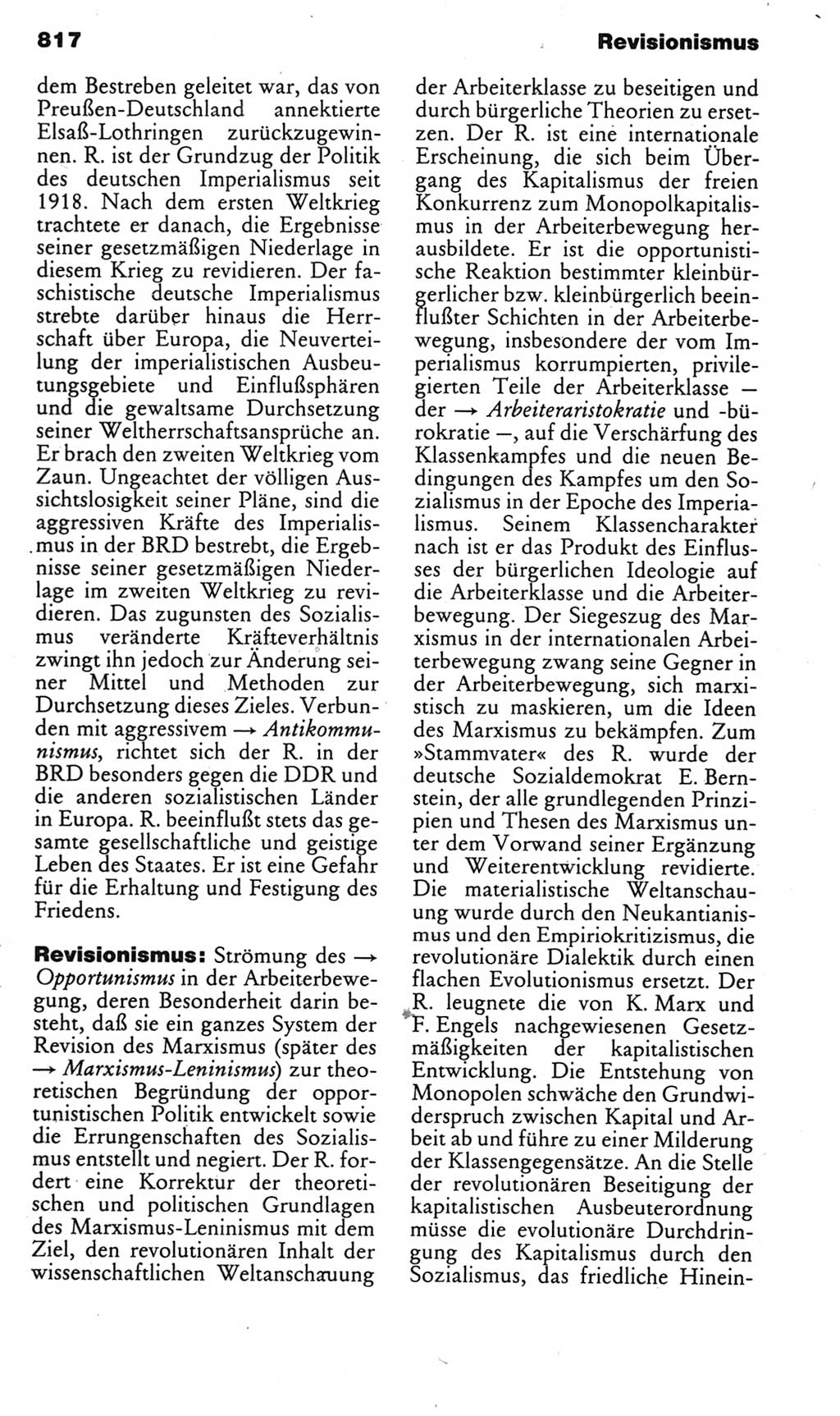 Kleines politisches Wörterbuch [Deutsche Demokratische Republik (DDR)] 1985, Seite 817 (Kl. pol. Wb. DDR 1985, S. 817)