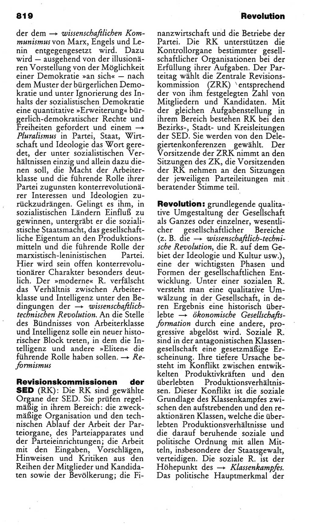 Kleines politisches Wörterbuch [Deutsche Demokratische Republik (DDR)] 1985, Seite 819 (Kl. pol. Wb. DDR 1985, S. 819)