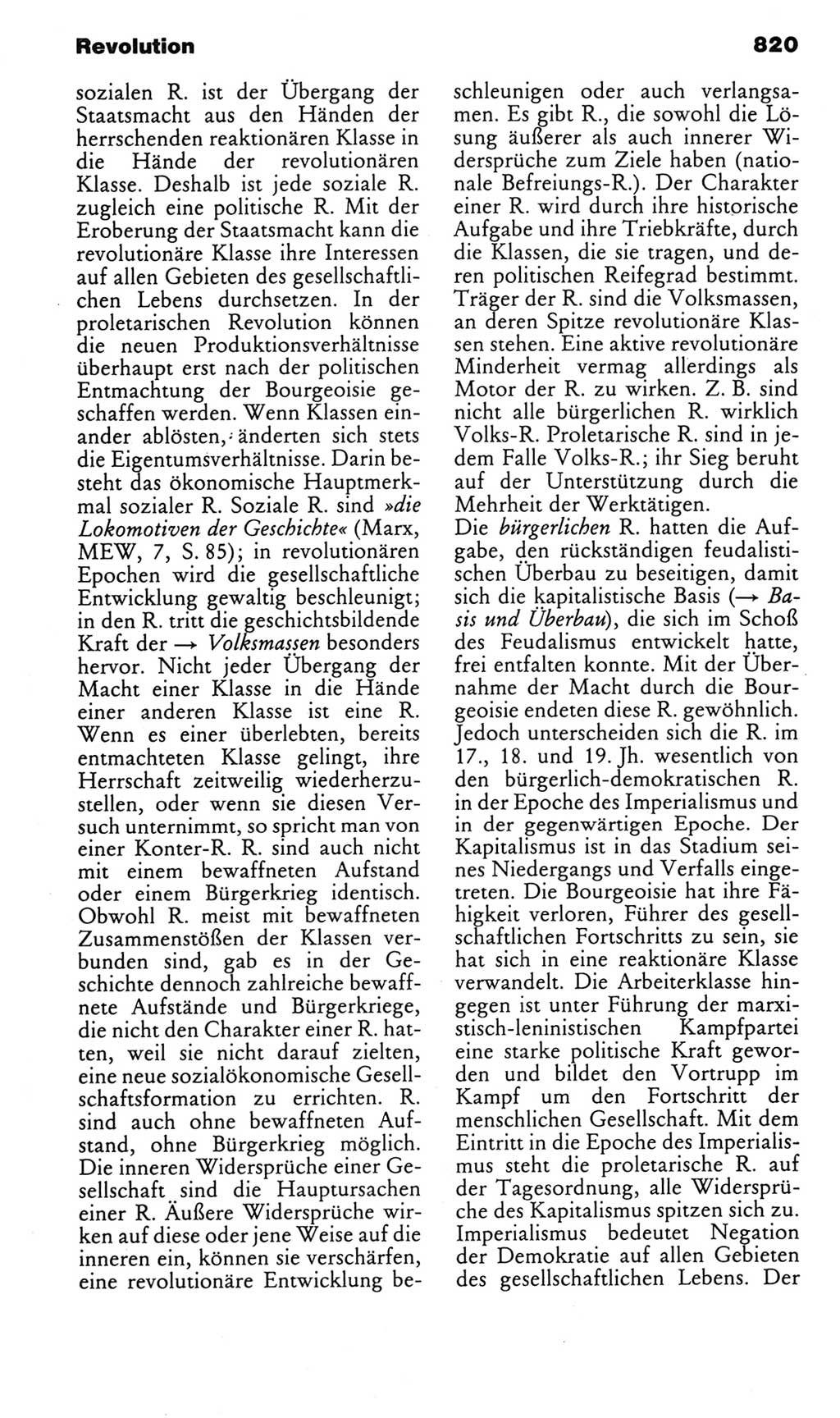 Kleines politisches Wörterbuch [Deutsche Demokratische Republik (DDR)] 1985, Seite 820 (Kl. pol. Wb. DDR 1985, S. 820)
