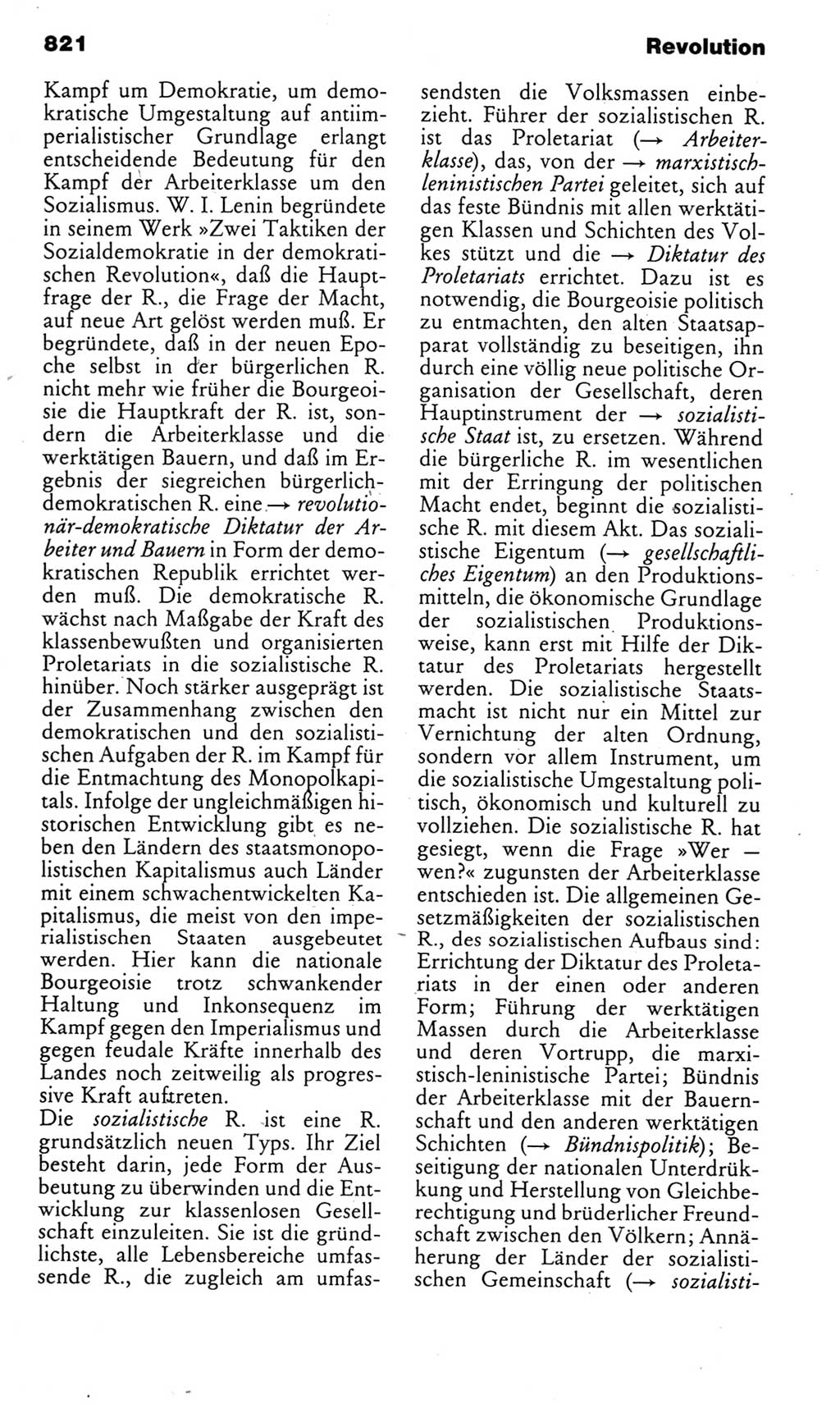 Kleines politisches Wörterbuch [Deutsche Demokratische Republik (DDR)] 1985, Seite 821 (Kl. pol. Wb. DDR 1985, S. 821)