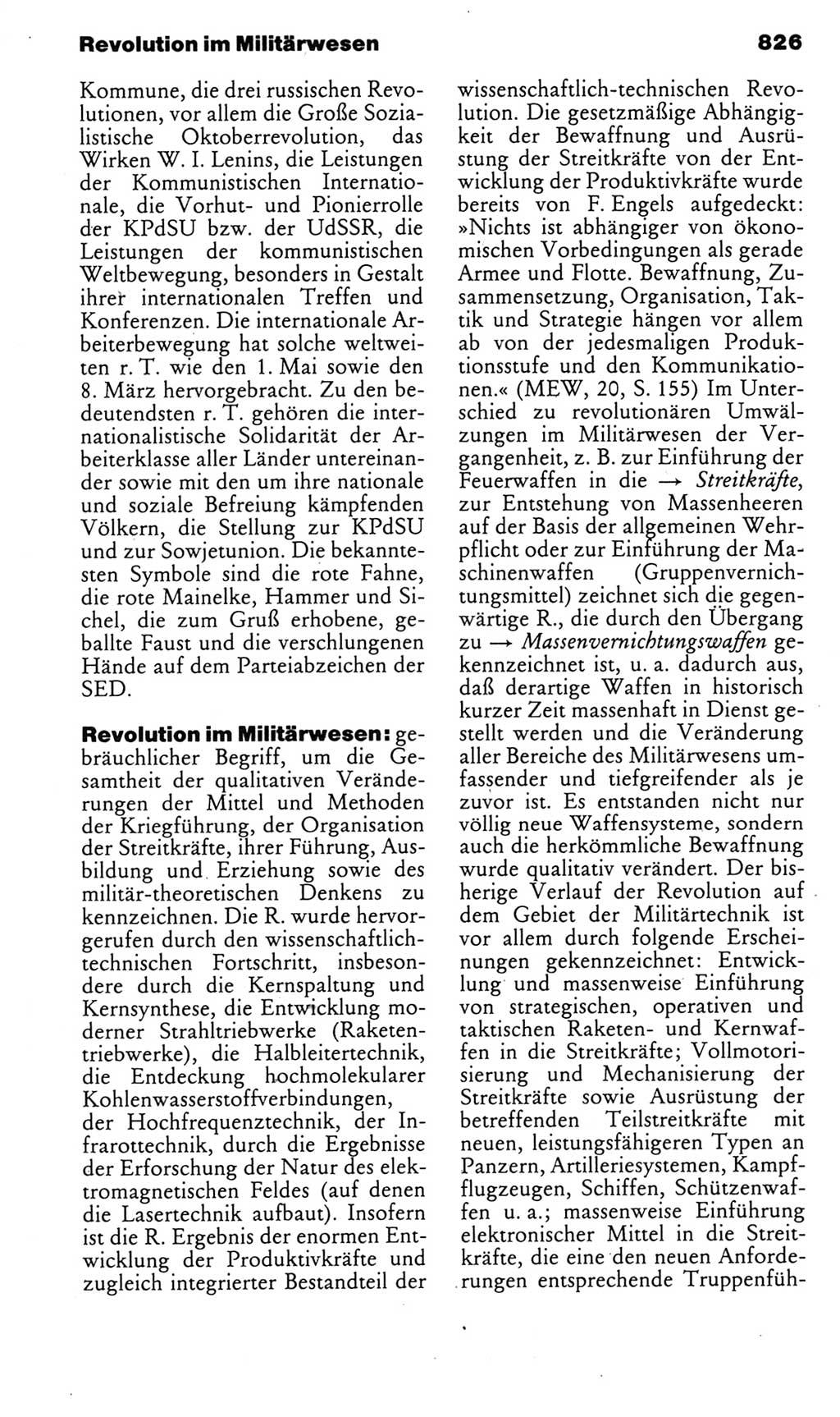 Kleines politisches Wörterbuch [Deutsche Demokratische Republik (DDR)] 1985, Seite 826 (Kl. pol. Wb. DDR 1985, S. 826)