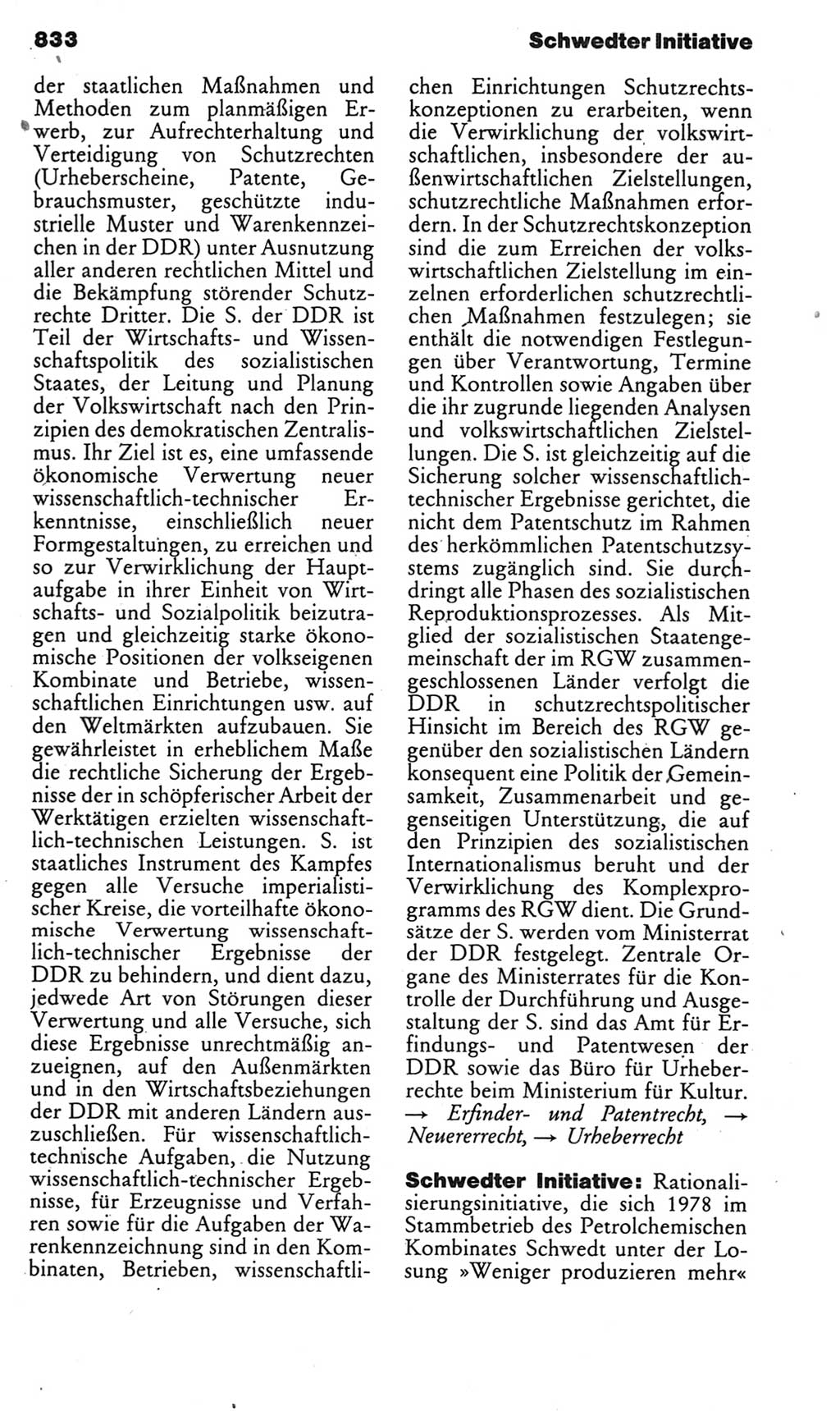 Kleines politisches Wörterbuch [Deutsche Demokratische Republik (DDR)] 1985, Seite 833 (Kl. pol. Wb. DDR 1985, S. 833)
