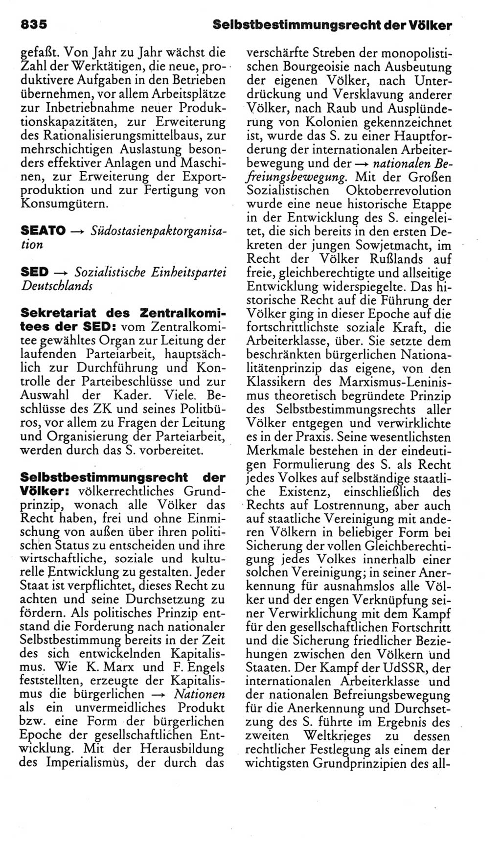 Kleines politisches Wörterbuch [Deutsche Demokratische Republik (DDR)] 1985, Seite 835 (Kl. pol. Wb. DDR 1985, S. 835)