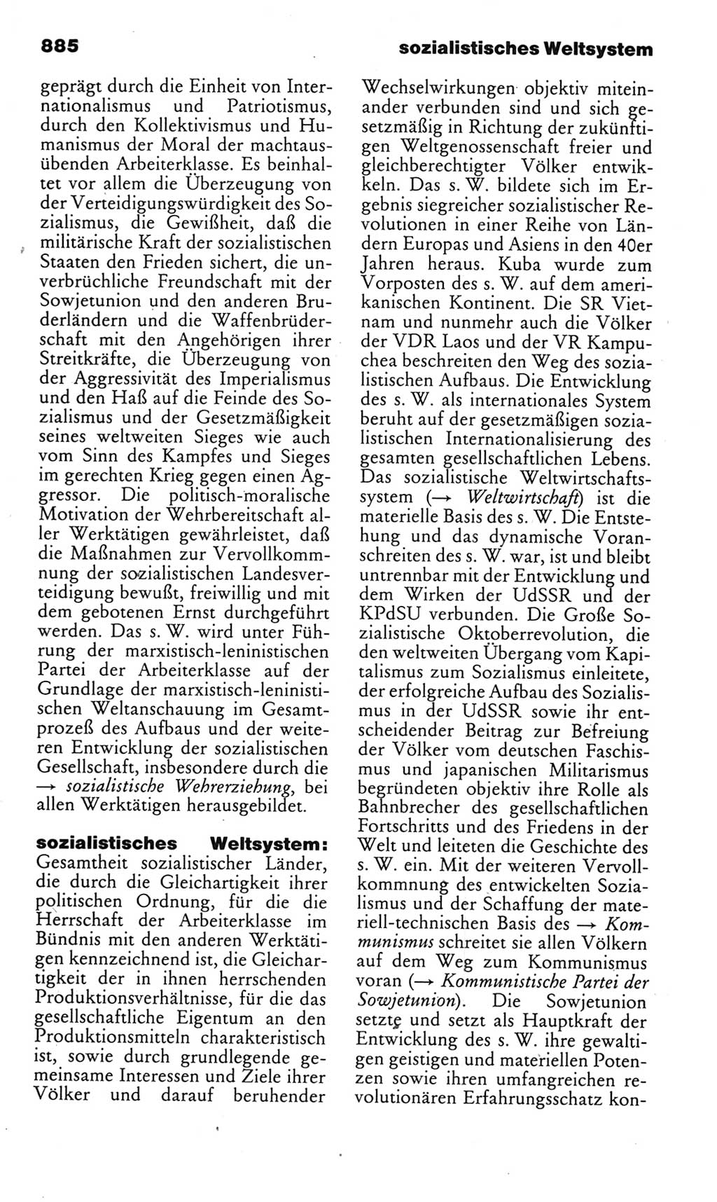 Kleines politisches Wörterbuch [Deutsche Demokratische Republik (DDR)] 1985, Seite 885 (Kl. pol. Wb. DDR 1985, S. 885)