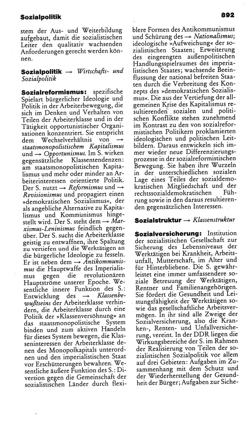 Kleines politisches Wörterbuch [Deutsche Demokratische Republik (DDR)] 1985, Seite 892 (Kl. pol. Wb. DDR 1985, S. 892)