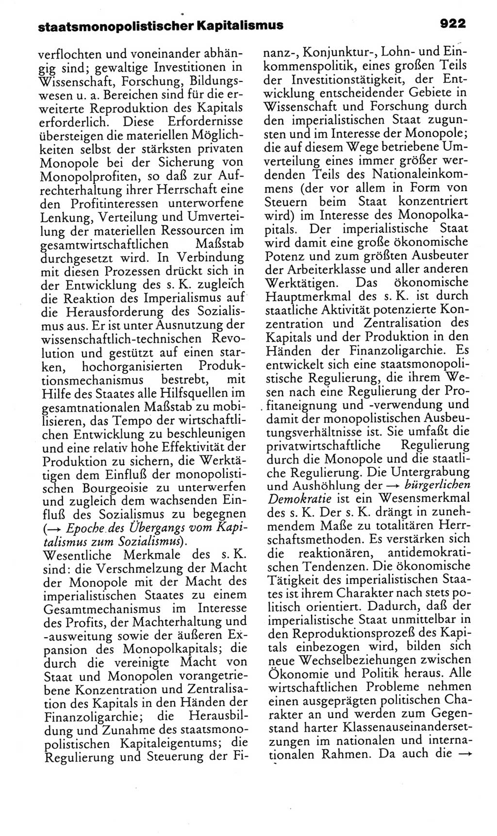 Kleines politisches Wörterbuch [Deutsche Demokratische Republik (DDR)] 1985, Seite 922 (Kl. pol. Wb. DDR 1985, S. 922)