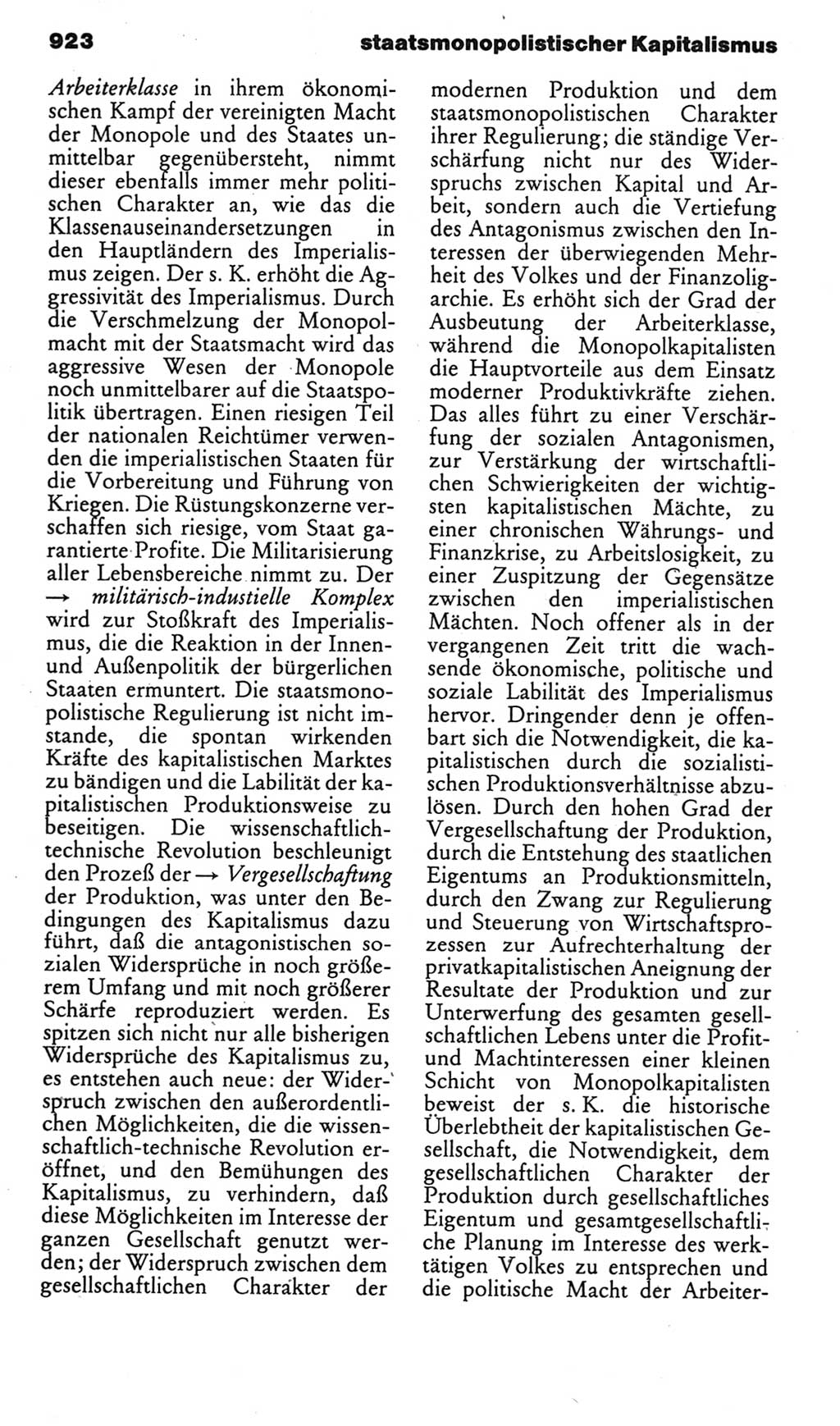 Kleines politisches Wörterbuch [Deutsche Demokratische Republik (DDR)] 1985, Seite 923 (Kl. pol. Wb. DDR 1985, S. 923)