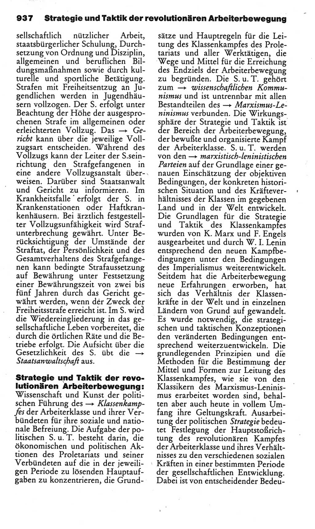 Kleines politisches Wörterbuch [Deutsche Demokratische Republik (DDR)] 1985, Seite 937 (Kl. pol. Wb. DDR 1985, S. 937)
