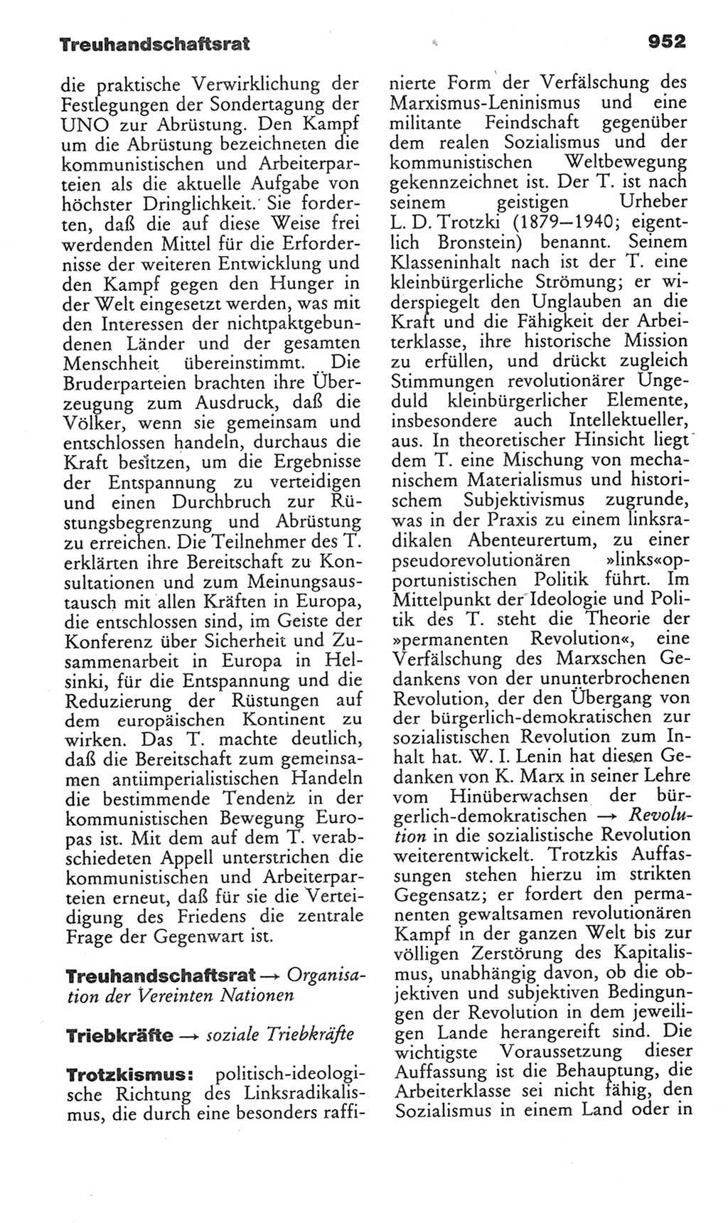 Kleines politisches Wörterbuch [Deutsche Demokratische Republik (DDR)] 1985, Seite 952 (Kl. pol. Wb. DDR 1985, S. 952)
