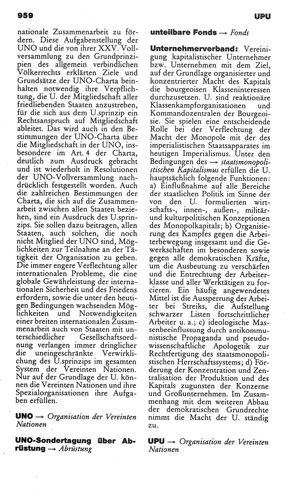 Kleines politisches Wörterbuch [Deutsche Demokratische Republik (DDR)] 1985, Seite 959 (Kl. pol. Wb. DDR 1985, S. 959)