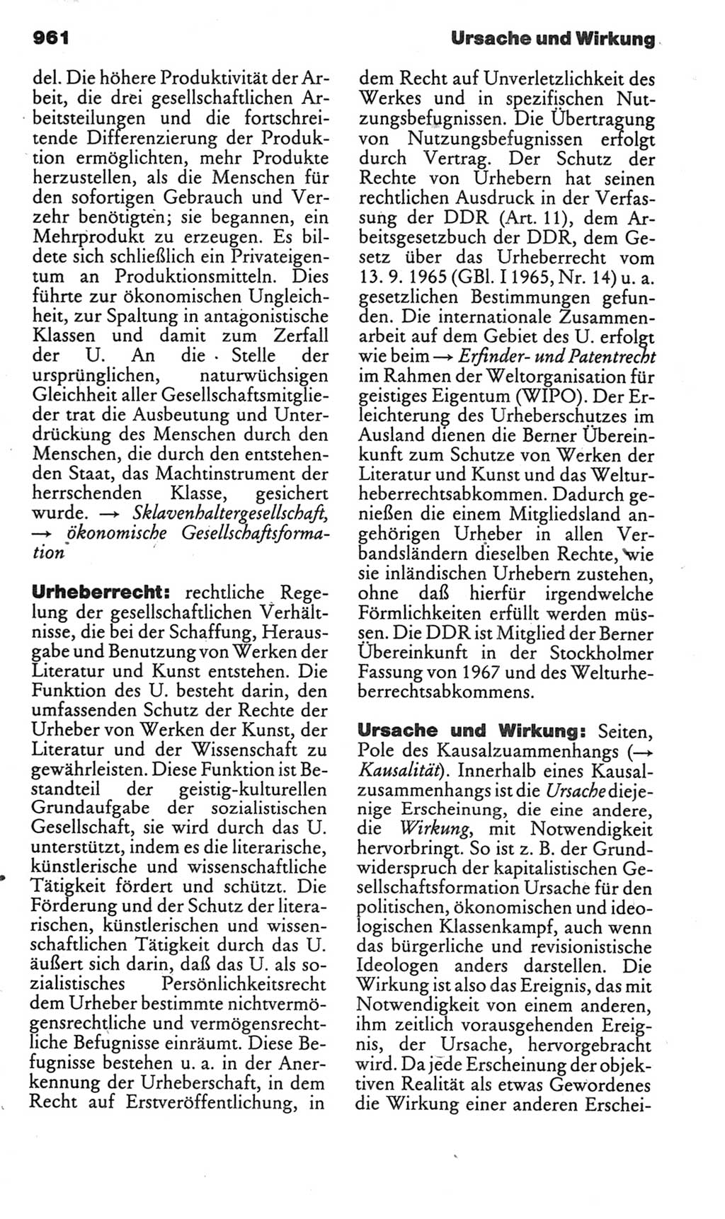Kleines politisches Wörterbuch [Deutsche Demokratische Republik (DDR)] 1985, Seite 961 (Kl. pol. Wb. DDR 1985, S. 961)