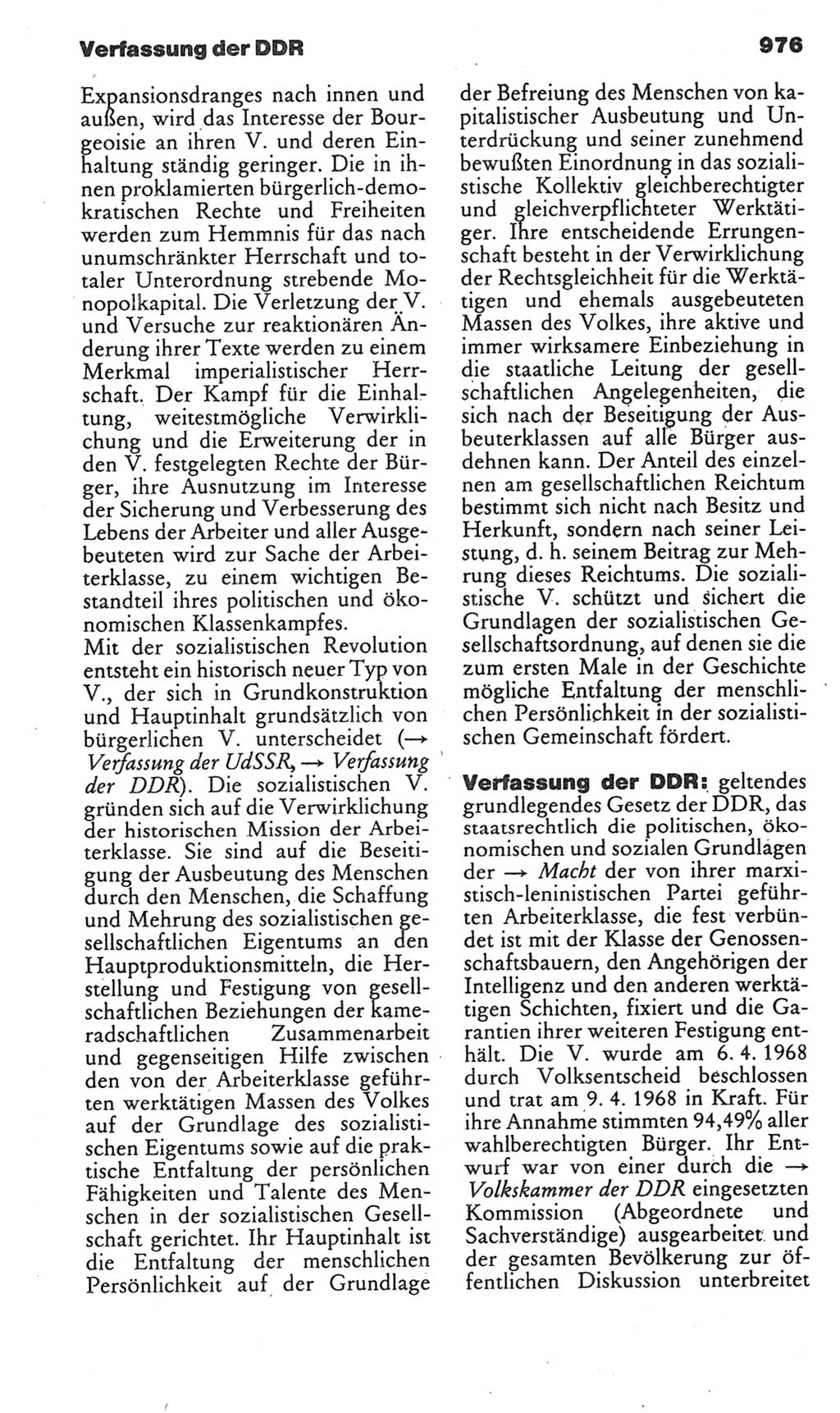 Kleines politisches Wörterbuch [Deutsche Demokratische Republik (DDR)] 1985, Seite 976 (Kl. pol. Wb. DDR 1985, S. 976)