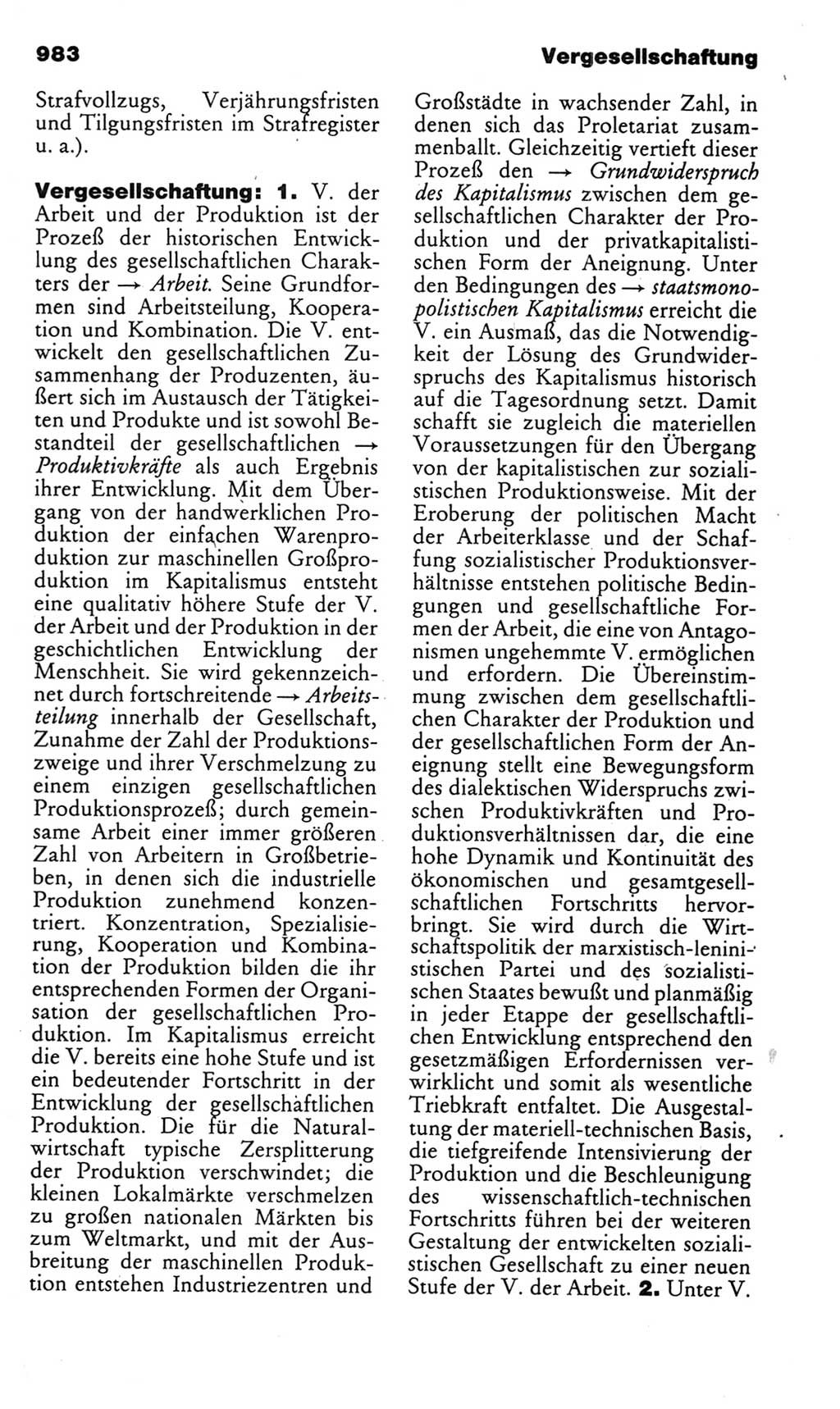 Kleines politisches Wörterbuch [Deutsche Demokratische Republik (DDR)] 1985, Seite 983 (Kl. pol. Wb. DDR 1985, S. 983)