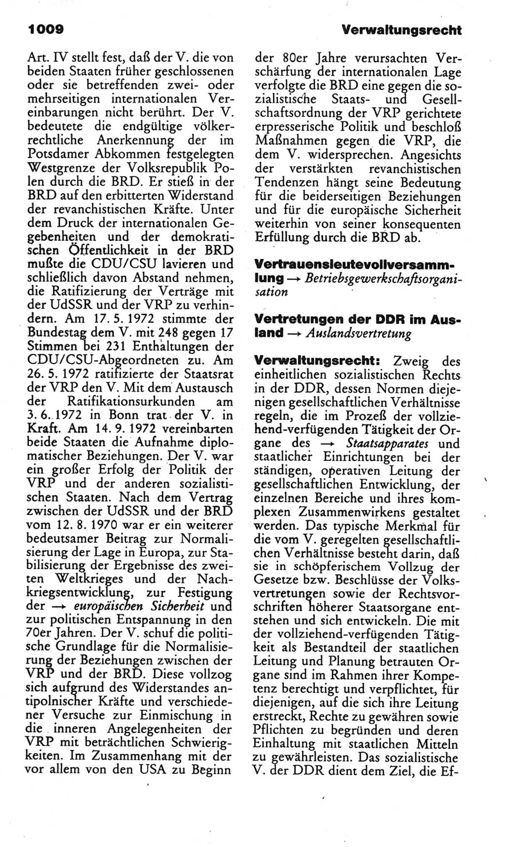 Kleines politisches Wörterbuch [Deutsche Demokratische Republik (DDR)] 1985, Seite 1009 (Kl. pol. Wb. DDR 1985, S. 1009)