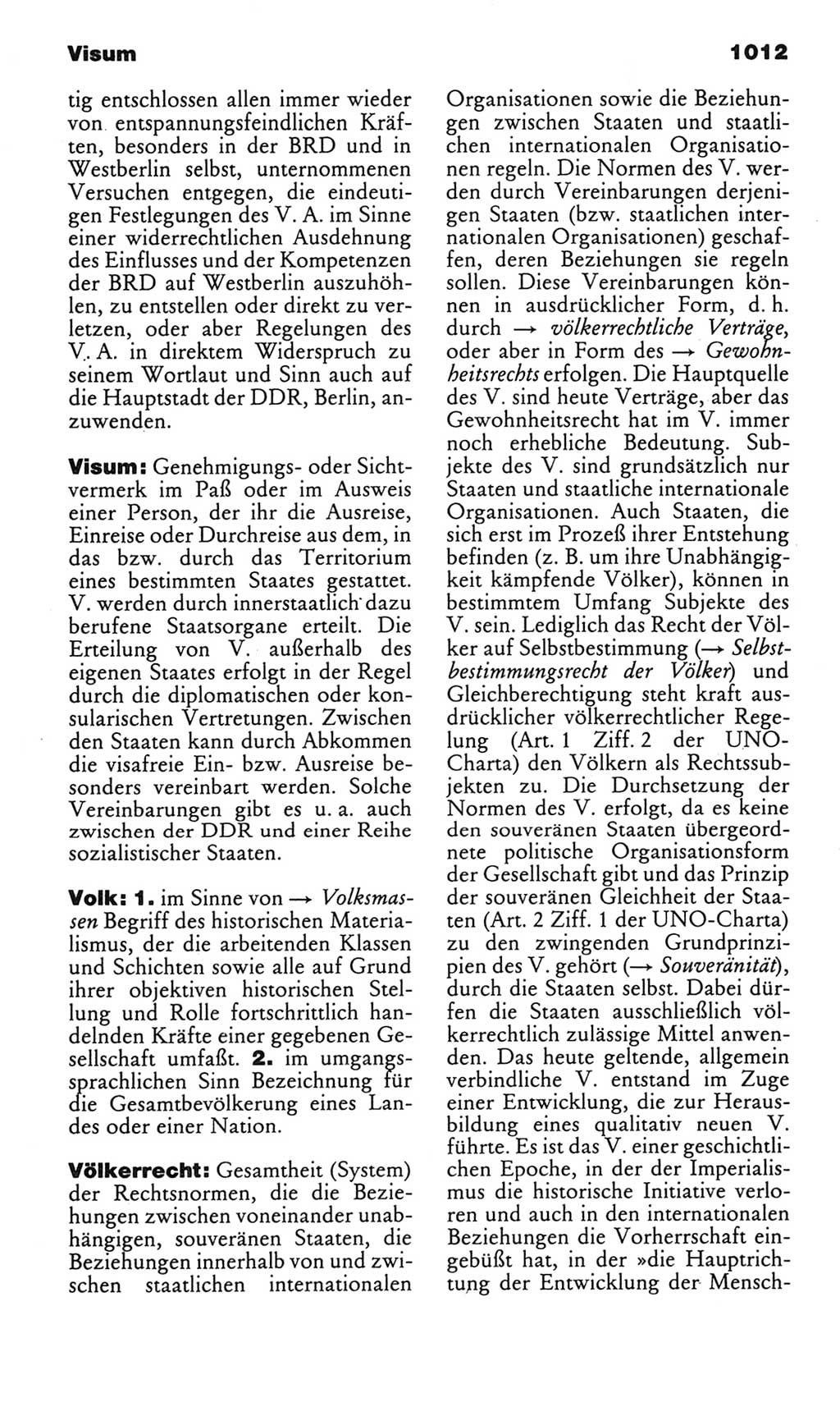 Kleines politisches Wörterbuch [Deutsche Demokratische Republik (DDR)] 1985, Seite 1012 (Kl. pol. Wb. DDR 1985, S. 1012)