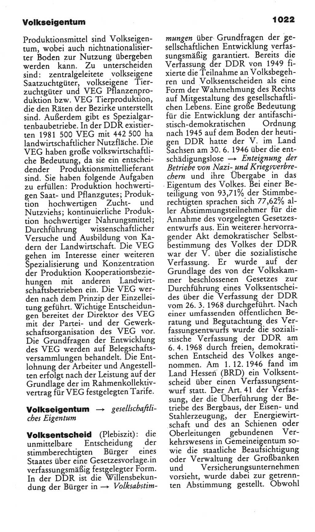 Kleines politisches Wörterbuch [Deutsche Demokratische Republik (DDR)] 1985, Seite 1022 (Kl. pol. Wb. DDR 1985, S. 1022)
