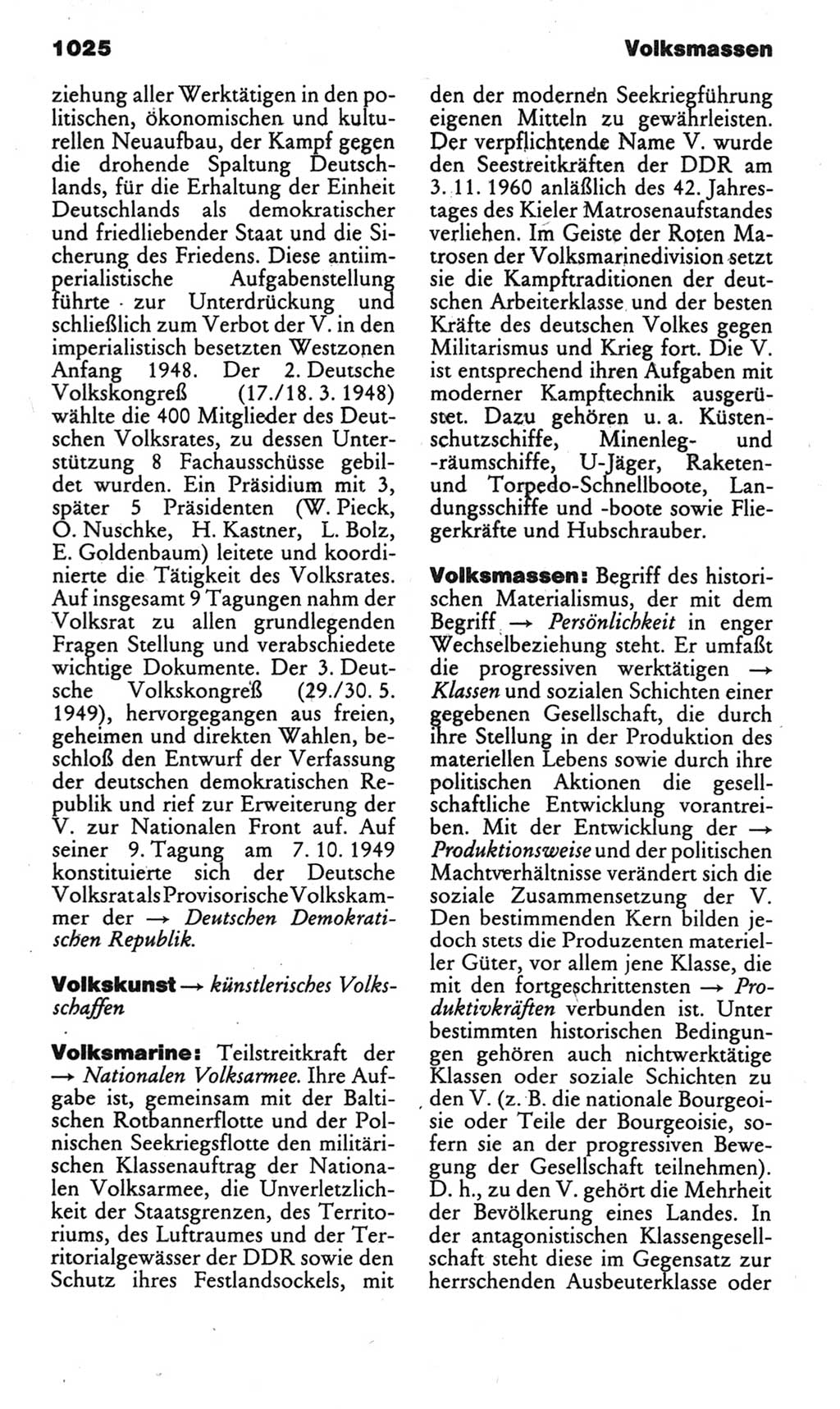 Kleines politisches Wörterbuch [Deutsche Demokratische Republik (DDR)] 1985, Seite 1025 (Kl. pol. Wb. DDR 1985, S. 1025)