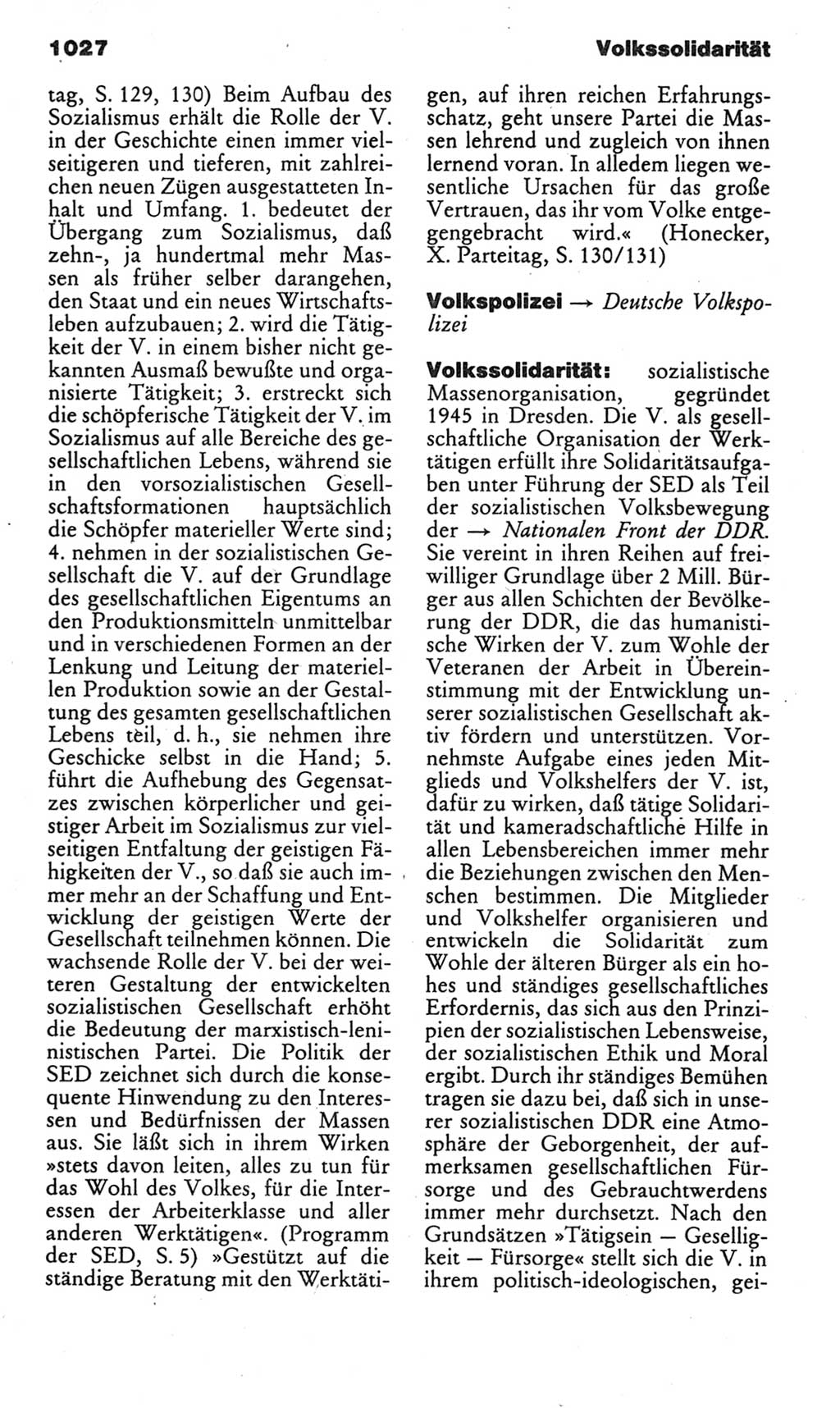 Kleines politisches Wörterbuch [Deutsche Demokratische Republik (DDR)] 1985, Seite 1027 (Kl. pol. Wb. DDR 1985, S. 1027)