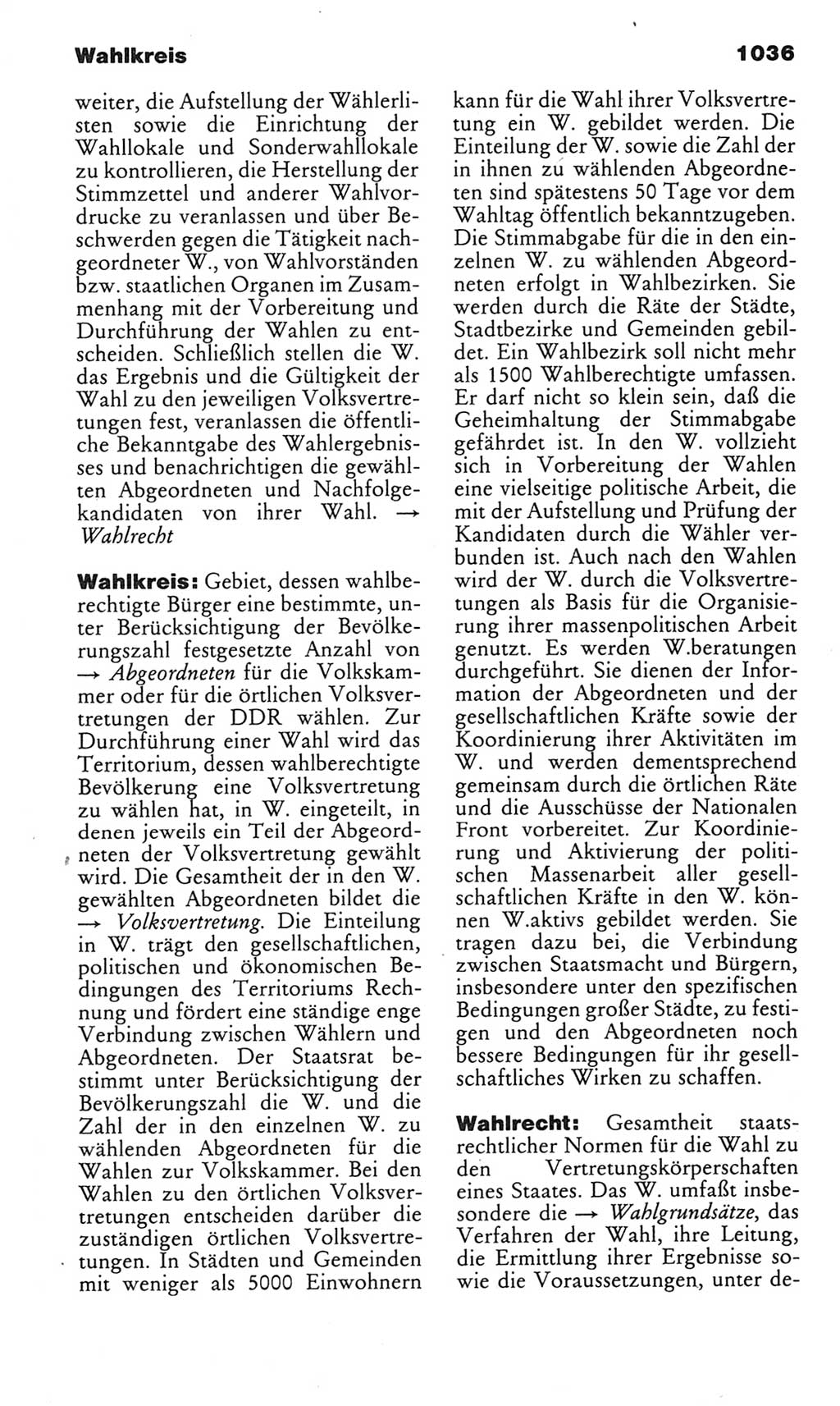 Kleines politisches Wörterbuch [Deutsche Demokratische Republik (DDR)] 1985, Seite 1036 (Kl. pol. Wb. DDR 1985, S. 1036)