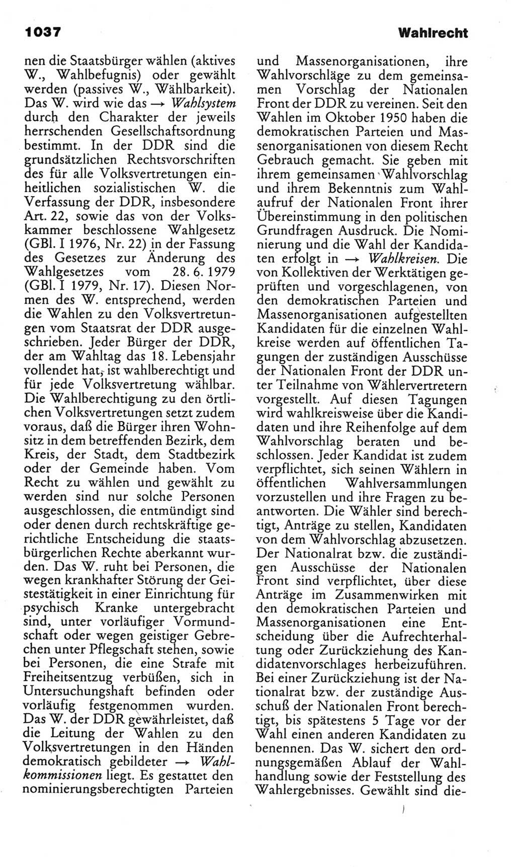 Kleines politisches Wörterbuch [Deutsche Demokratische Republik (DDR)] 1985, Seite 1037 (Kl. pol. Wb. DDR 1985, S. 1037)
