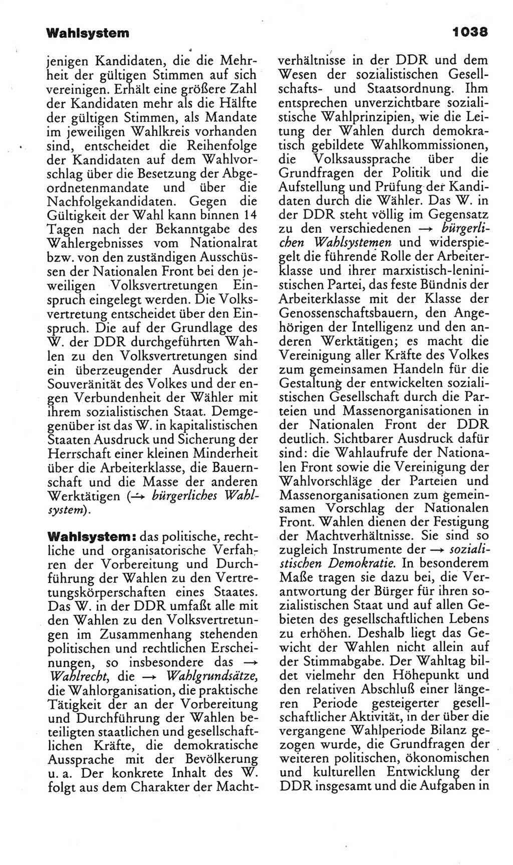 Kleines politisches Wörterbuch [Deutsche Demokratische Republik (DDR)] 1985, Seite 1038 (Kl. pol. Wb. DDR 1985, S. 1038)