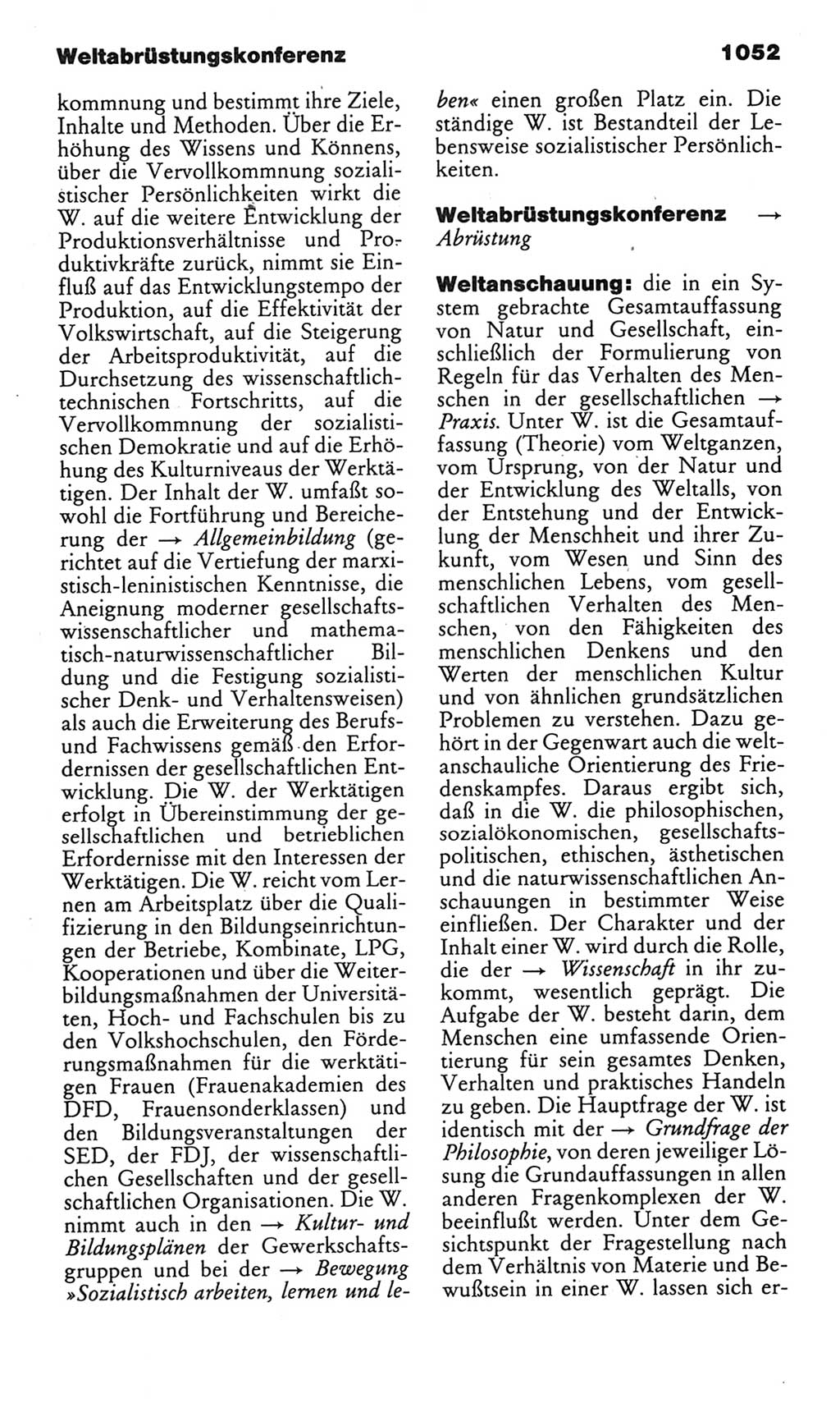 Kleines politisches Wörterbuch [Deutsche Demokratische Republik (DDR)] 1985, Seite 1052 (Kl. pol. Wb. DDR 1985, S. 1052)