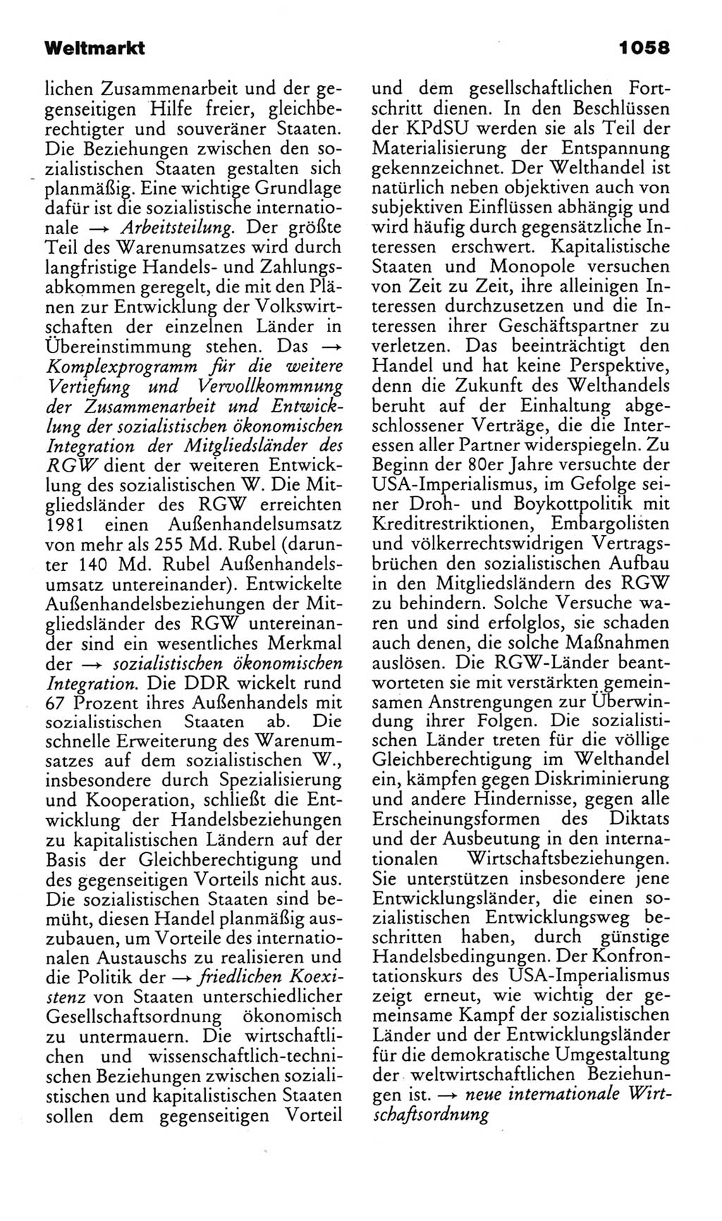 Kleines politisches Wörterbuch [Deutsche Demokratische Republik (DDR)] 1985, Seite 1058 (Kl. pol. Wb. DDR 1985, S. 1058)
