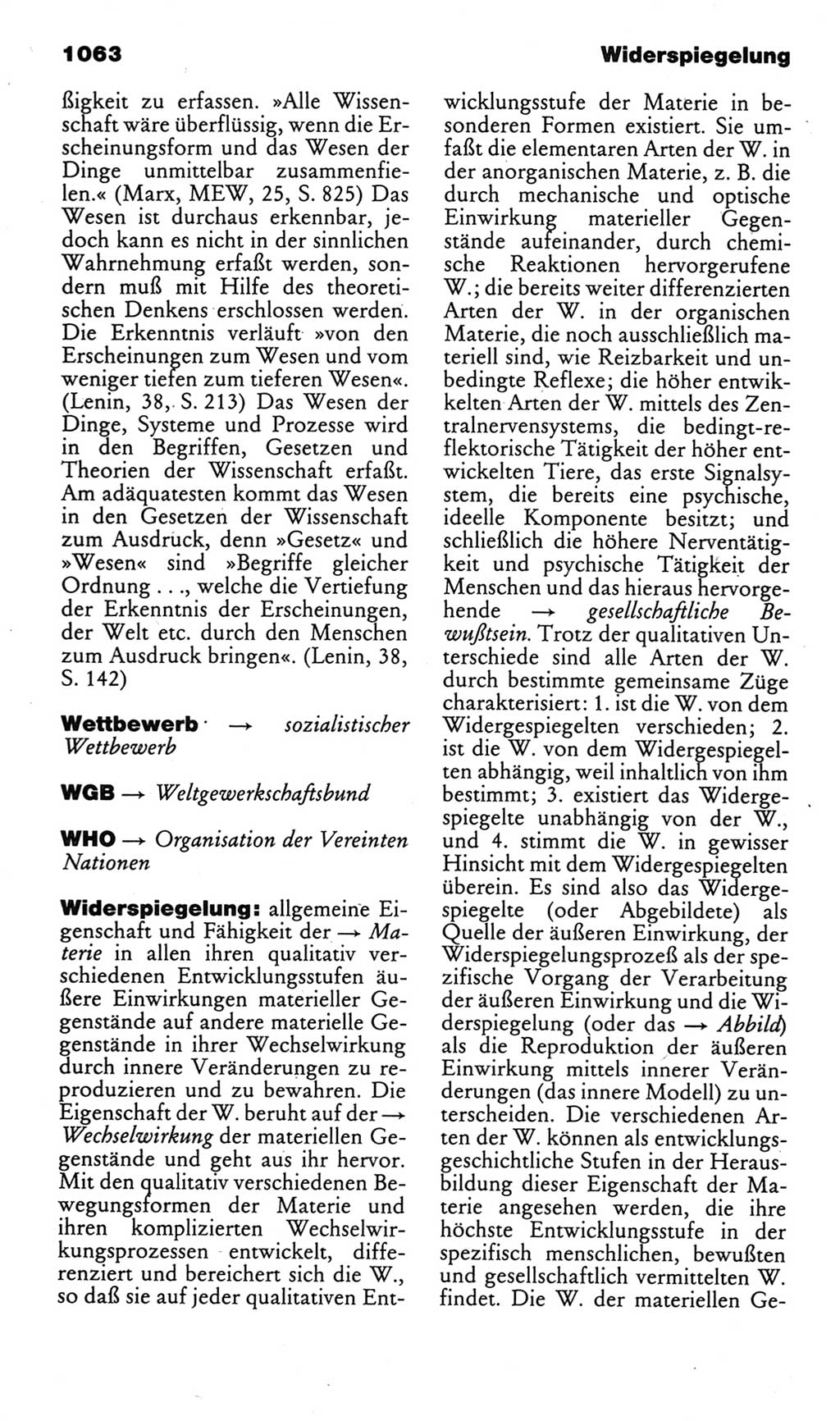 Kleines politisches Wörterbuch [Deutsche Demokratische Republik (DDR)] 1985, Seite 1063 (Kl. pol. Wb. DDR 1985, S. 1063)