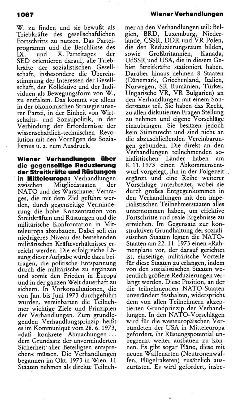 Kleines politisches Wörterbuch [Deutsche Demokratische Republik (DDR)] 1985, Seite 1067 (Kl. pol. Wb. DDR 1985, S. 1067)