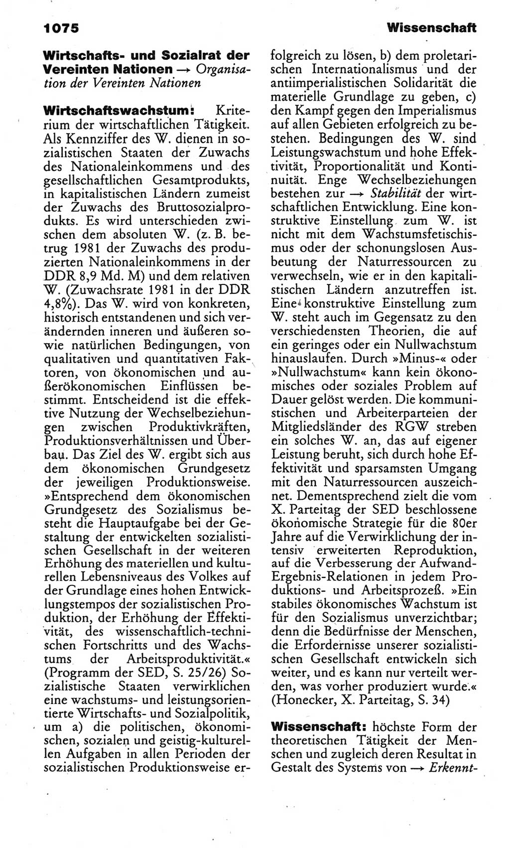 Kleines politisches Wörterbuch [Deutsche Demokratische Republik (DDR)] 1985, Seite 1075 (Kl. pol. Wb. DDR 1985, S. 1075)