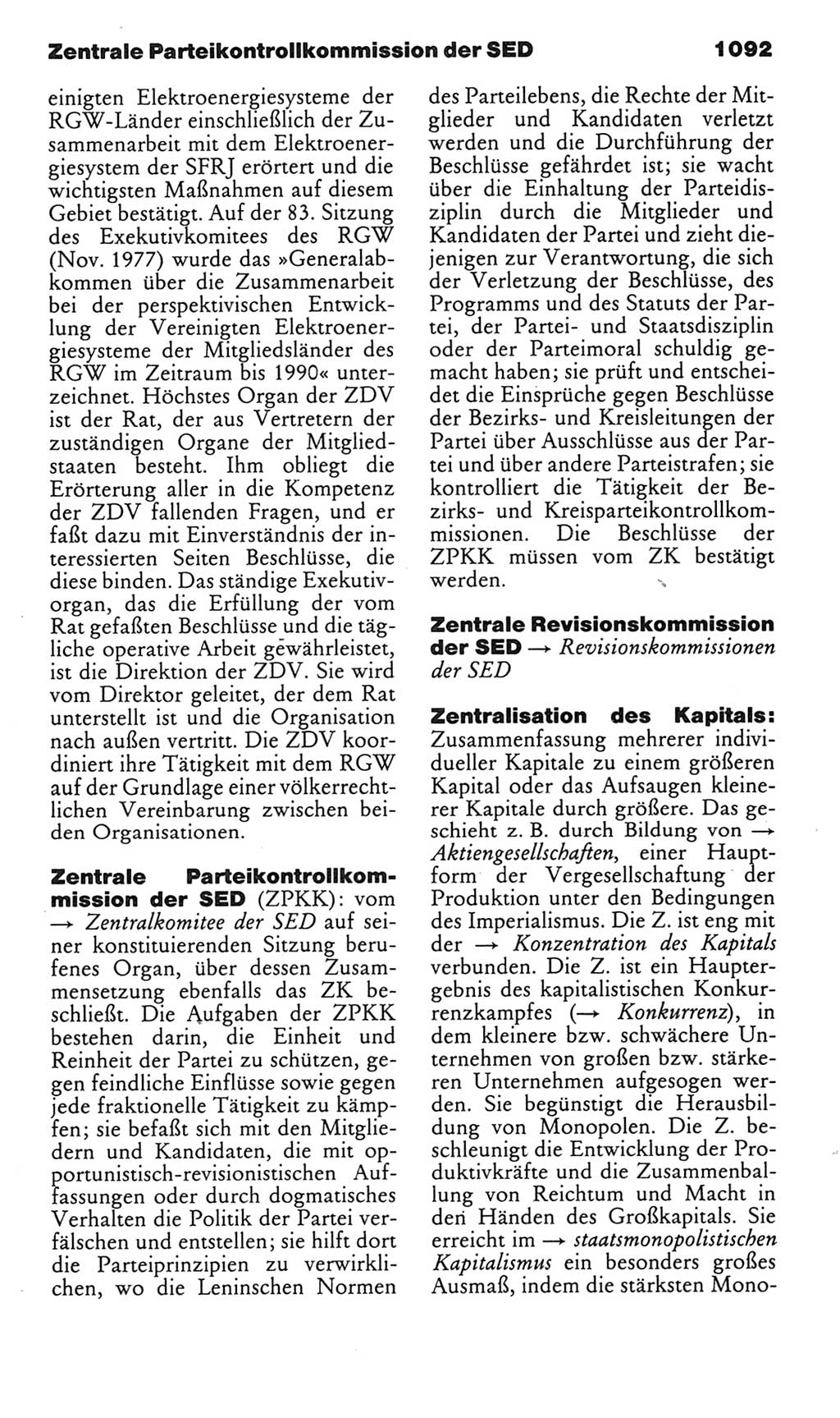 Kleines politisches Wörterbuch [Deutsche Demokratische Republik (DDR)] 1985, Seite 1092 (Kl. pol. Wb. DDR 1985, S. 1092)