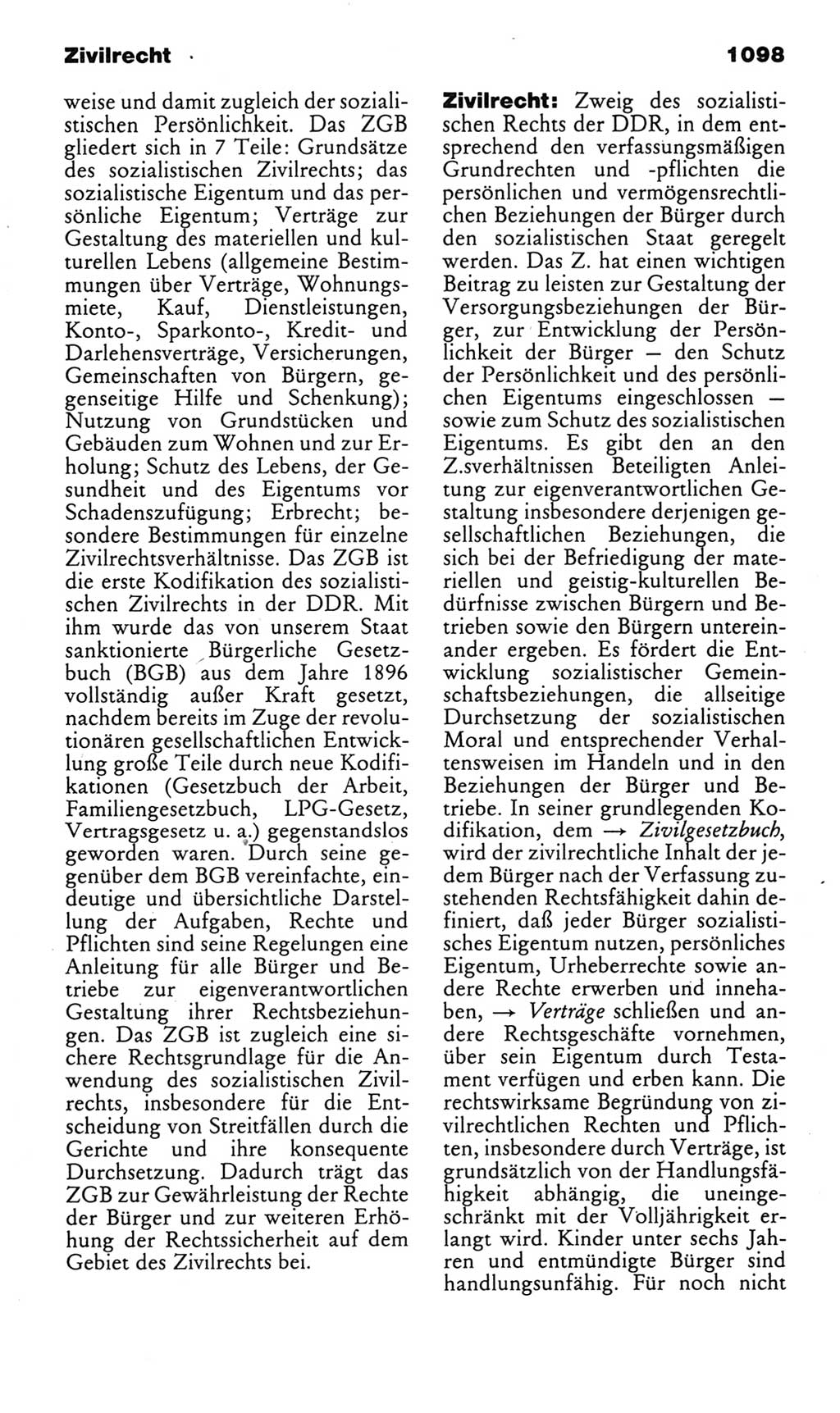 Kleines politisches Wörterbuch [Deutsche Demokratische Republik (DDR)] 1985, Seite 1098 (Kl. pol. Wb. DDR 1985, S. 1098)