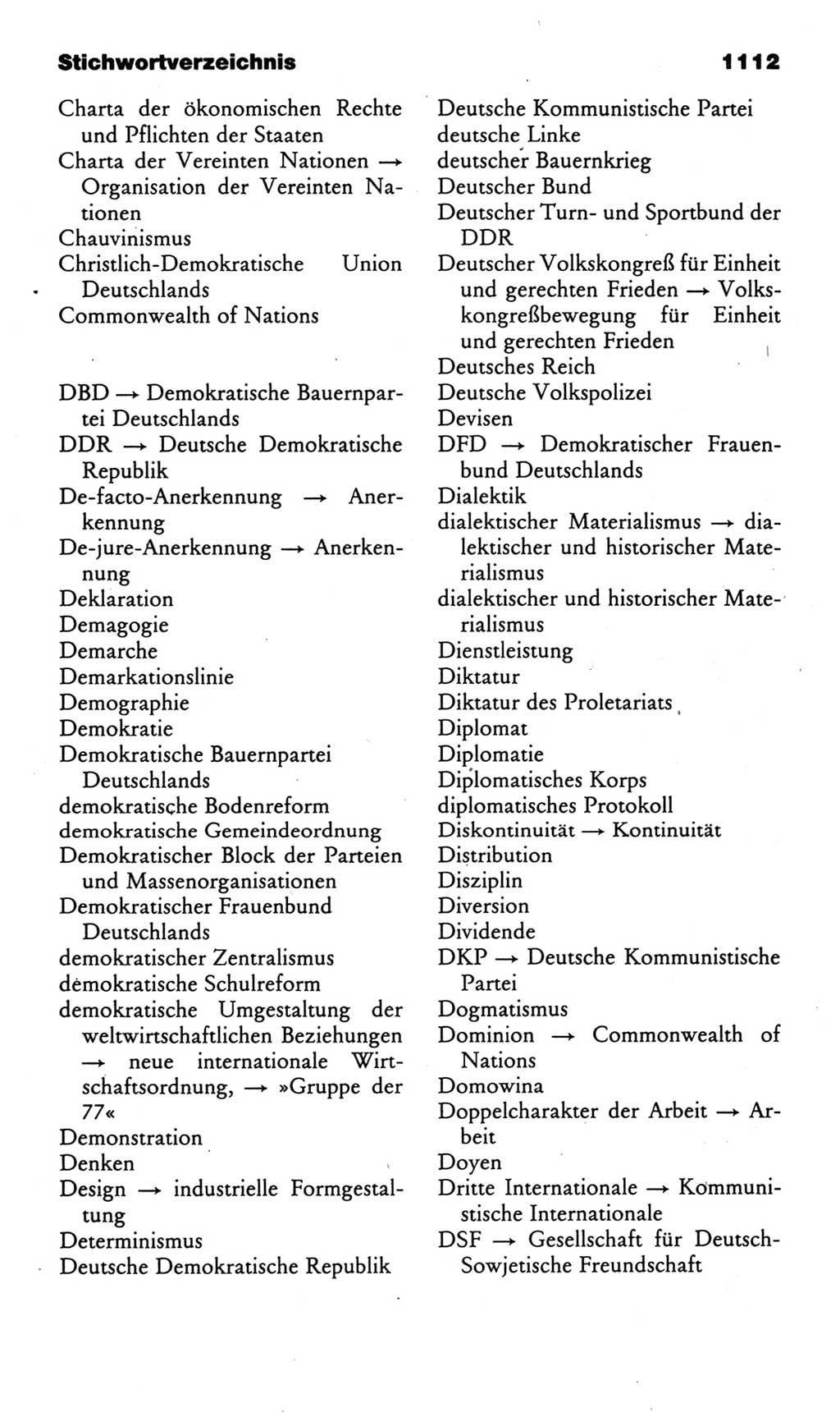 Kleines politisches Wörterbuch [Deutsche Demokratische Republik (DDR)] 1985, Seite 1112 (Kl. pol. Wb. DDR 1985, S. 1112)