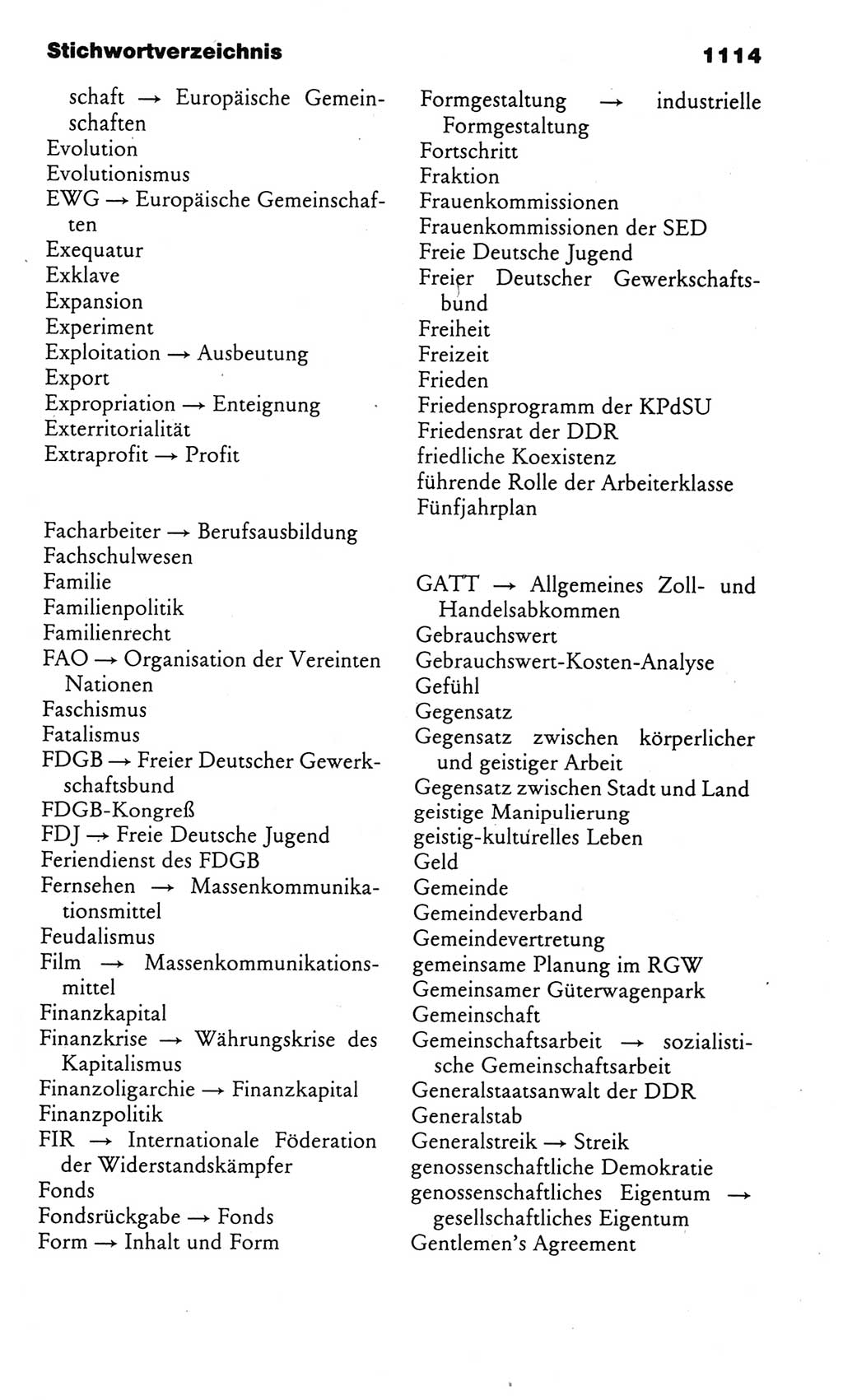 Kleines politisches Wörterbuch [Deutsche Demokratische Republik (DDR)] 1985, Seite 1114 (Kl. pol. Wb. DDR 1985, S. 1114)