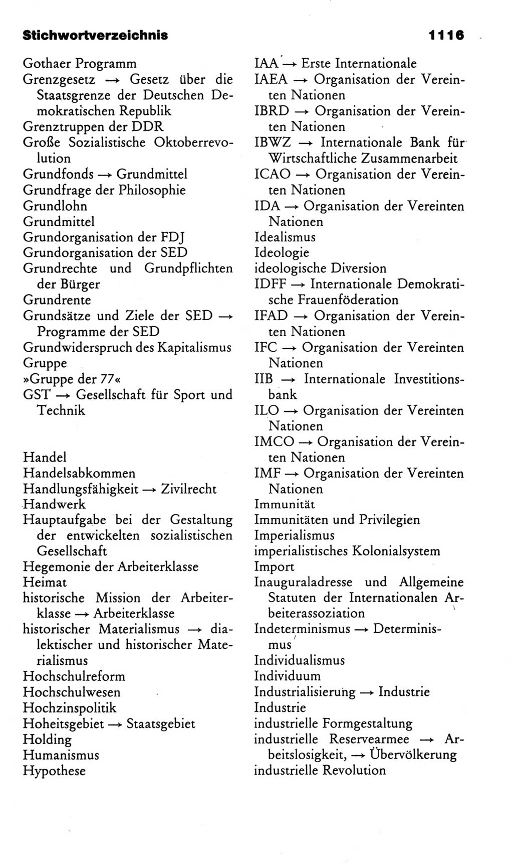 Kleines politisches Wörterbuch [Deutsche Demokratische Republik (DDR)] 1985, Seite 1116 (Kl. pol. Wb. DDR 1985, S. 1116)