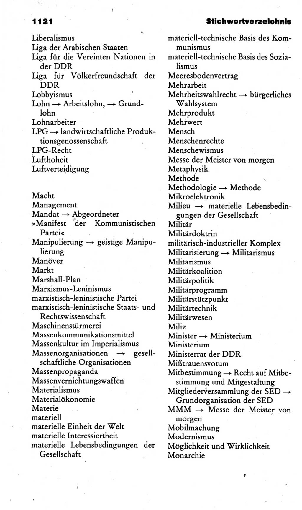 Kleines politisches Wörterbuch [Deutsche Demokratische Republik (DDR)] 1985, Seite 1121 (Kl. pol. Wb. DDR 1985, S. 1121)