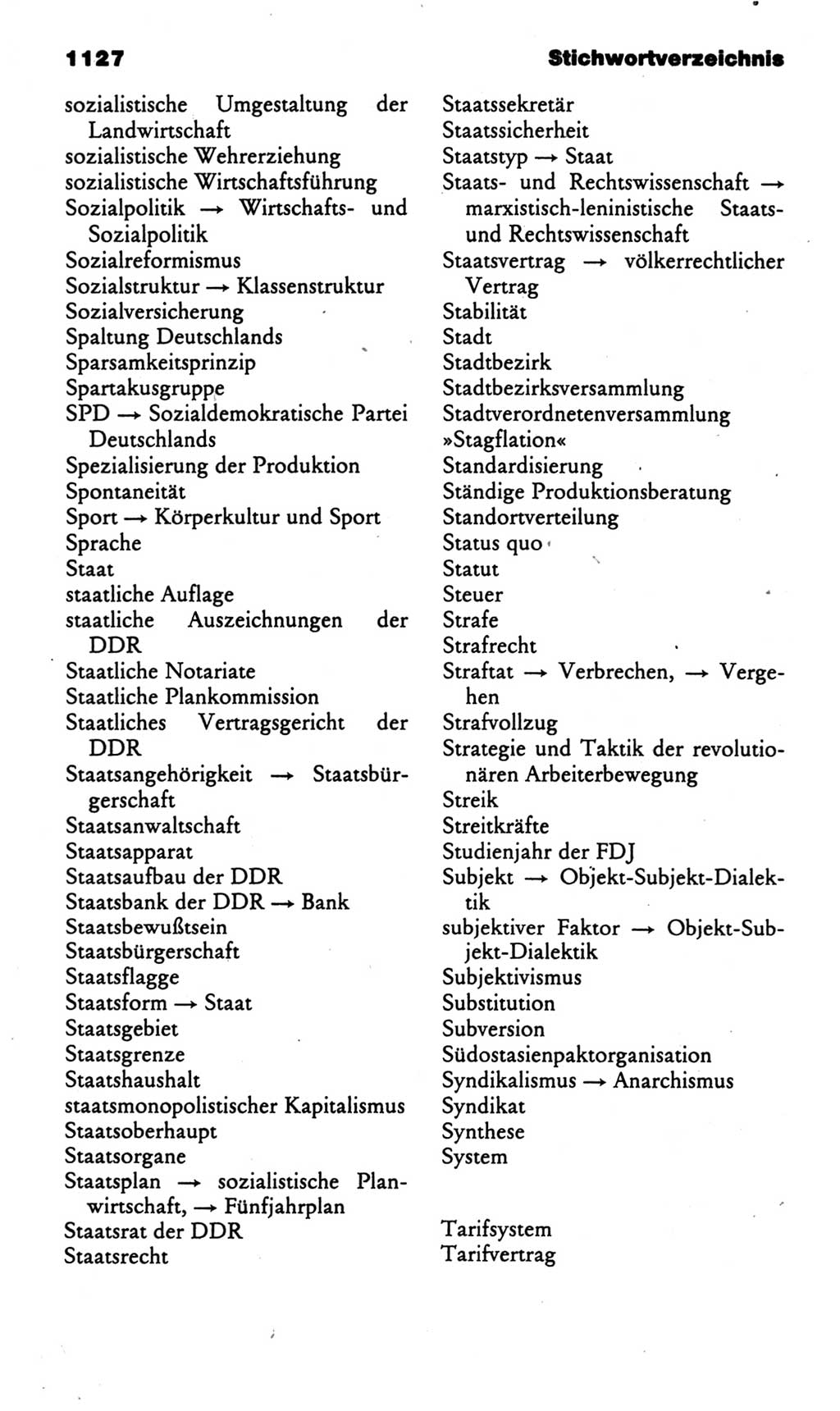 Kleines politisches Wörterbuch [Deutsche Demokratische Republik (DDR)] 1985, Seite 1127 (Kl. pol. Wb. DDR 1985, S. 1127)