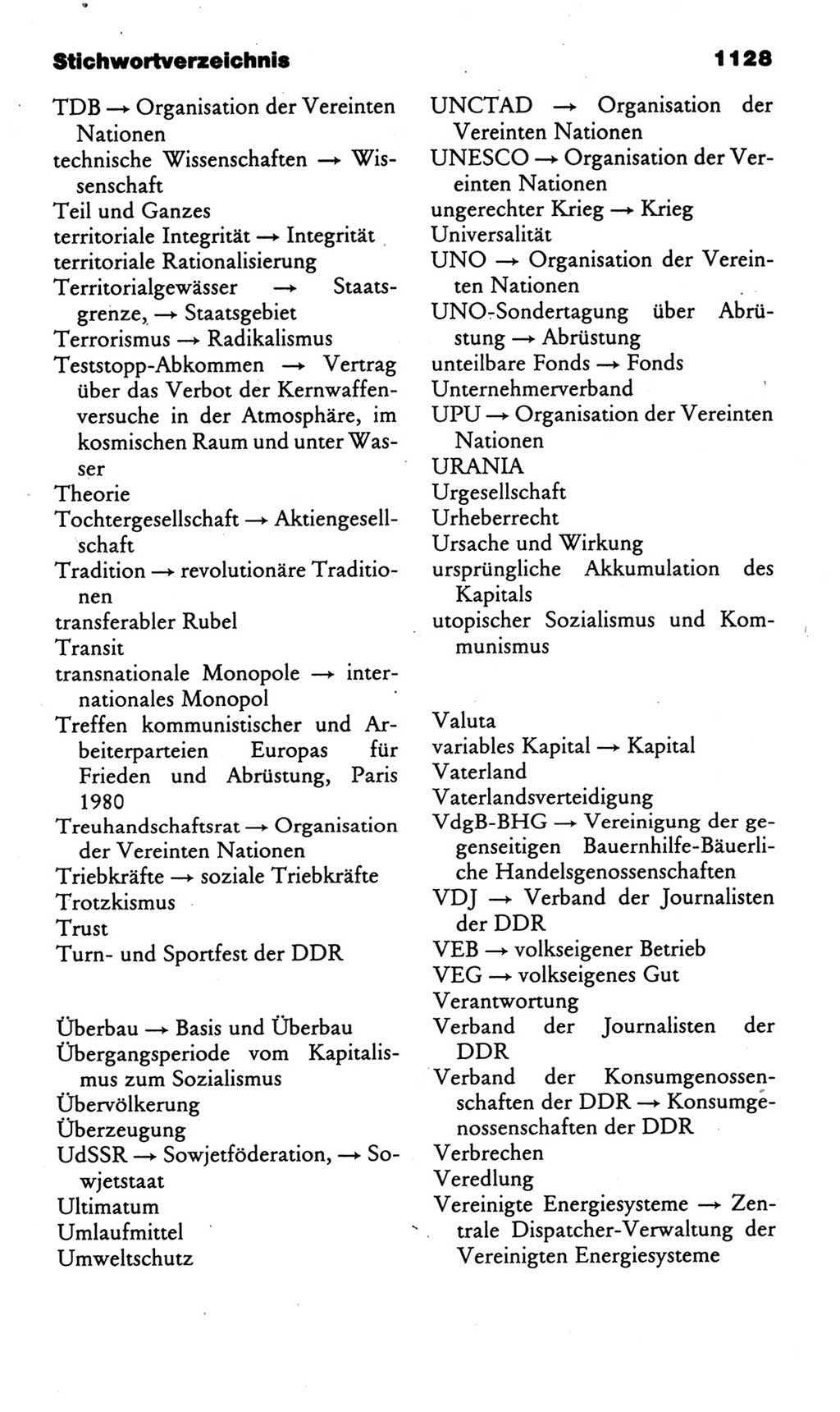 Kleines politisches Wörterbuch [Deutsche Demokratische Republik (DDR)] 1985, Seite 1128 (Kl. pol. Wb. DDR 1985, S. 1128)