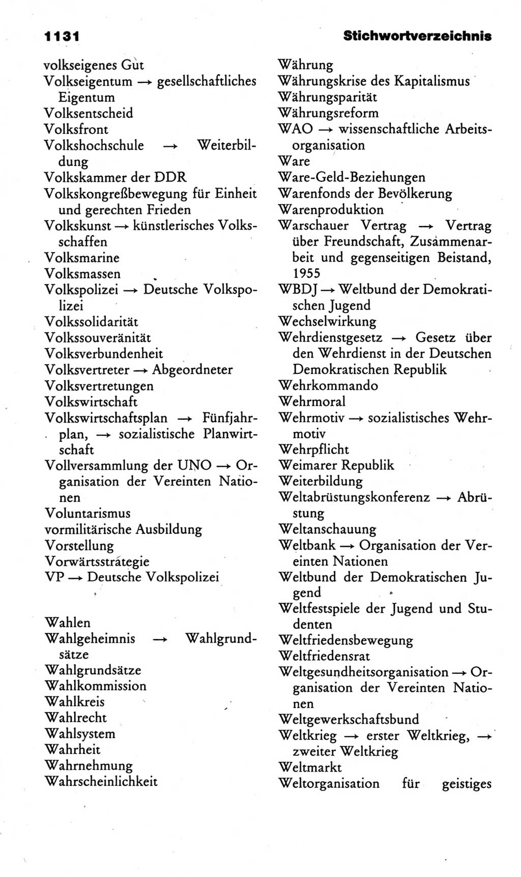 Kleines politisches Wörterbuch [Deutsche Demokratische Republik (DDR)] 1985, Seite 1131 (Kl. pol. Wb. DDR 1985, S. 1131)