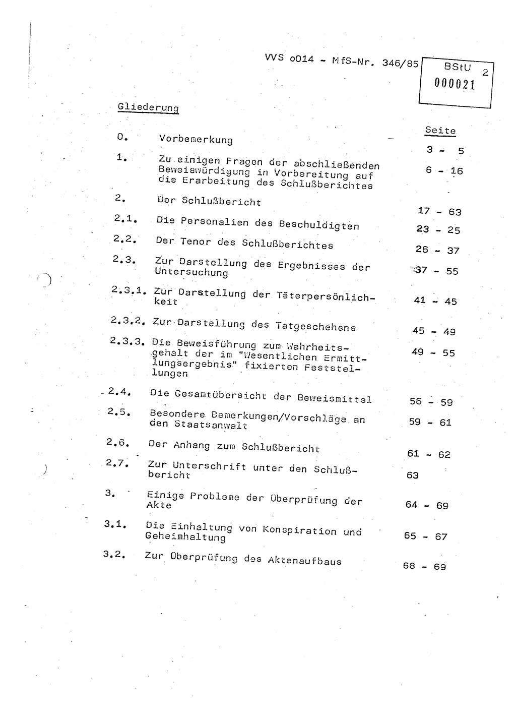 Lektion Ministerium für Staatssicherheit (MfS) [Deutsche Demokratische Republik (DDR)], Hauptabteilung (HA) Ⅸ, Vertrauliche Verschlußsache (VVS) o014-346/85, Berlin 1985, Seite 2 (Lekt. MfS DDR HA Ⅸ VVS o014-346/85 1985, S. 2)