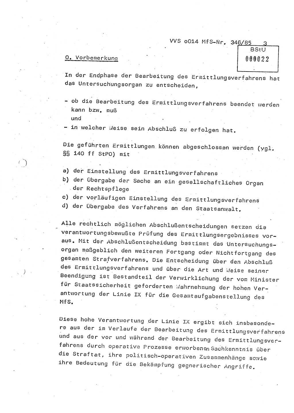 Lektion Ministerium für Staatssicherheit (MfS) [Deutsche Demokratische Republik (DDR)], Hauptabteilung (HA) Ⅸ, Vertrauliche Verschlußsache (VVS) o014-346/85, Berlin 1985, Seite 3 (Lekt. MfS DDR HA Ⅸ VVS o014-346/85 1985, S. 3)