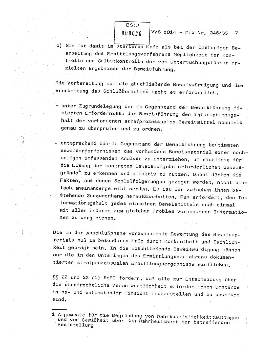 Lektion Ministerium für Staatssicherheit (MfS) [Deutsche Demokratische Republik (DDR)], Hauptabteilung (HA) Ⅸ, Vertrauliche Verschlußsache (VVS) o014-346/85, Berlin 1985, Seite 7 (Lekt. MfS DDR HA Ⅸ VVS o014-346/85 1985, S. 7)