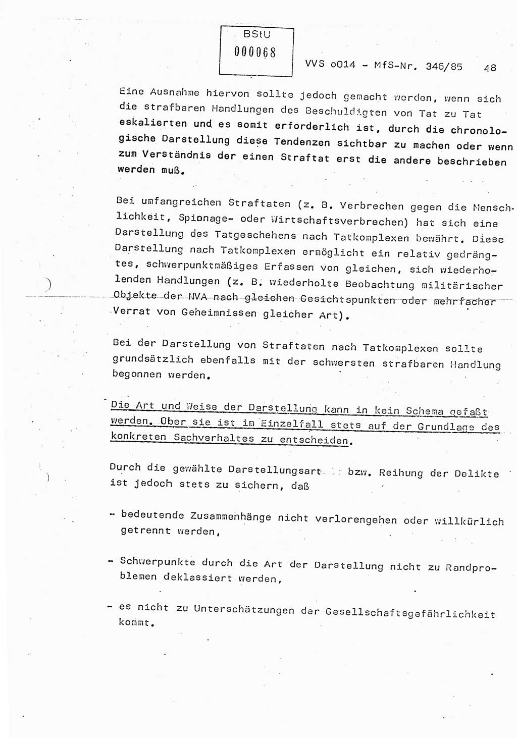 Lektion Ministerium für Staatssicherheit (MfS) [Deutsche Demokratische Republik (DDR)], Hauptabteilung (HA) Ⅸ, Vertrauliche Verschlußsache (VVS) o014-346/85, Berlin 1985, Seite 48 (Lekt. MfS DDR HA Ⅸ VVS o014-346/85 1985, S. 48)